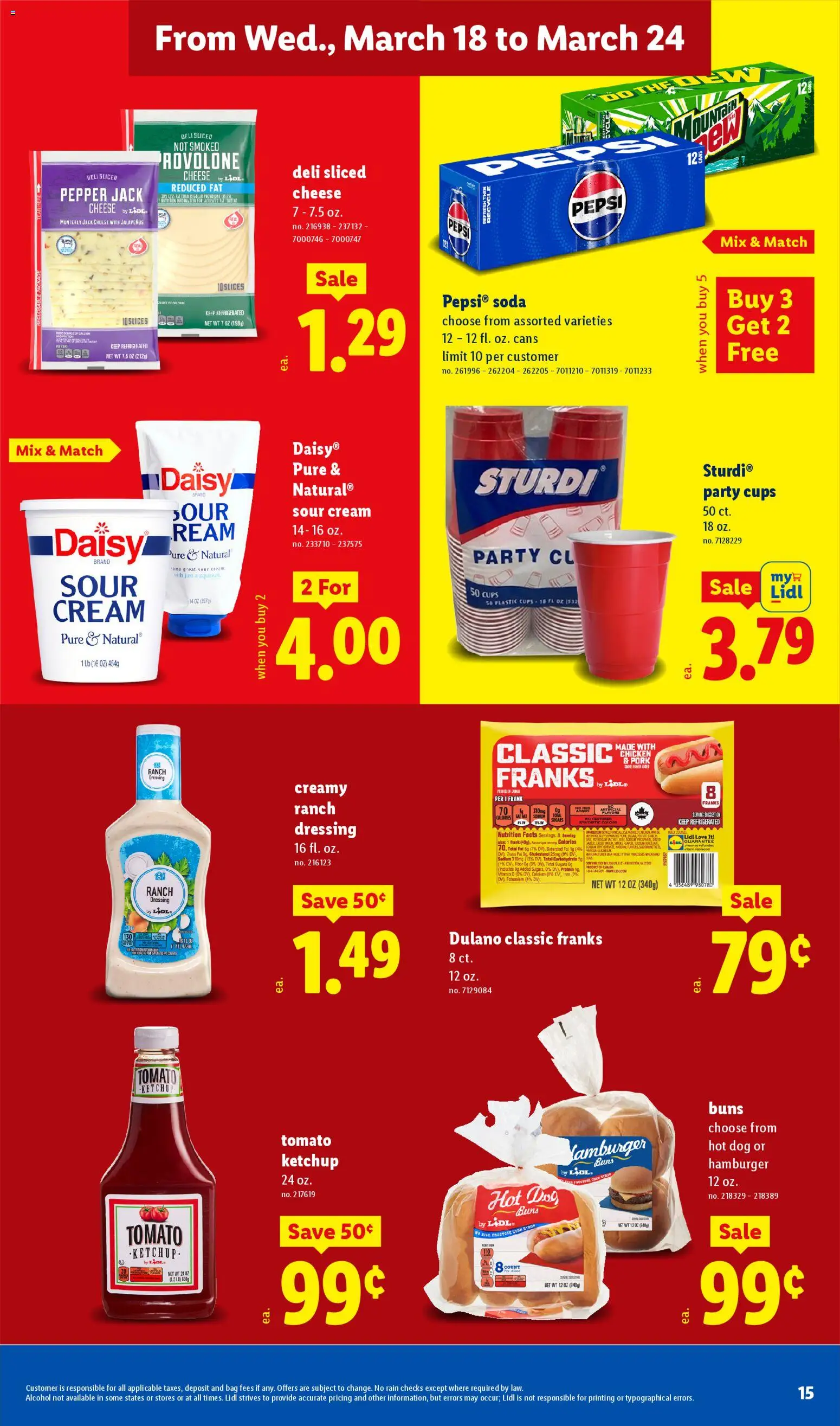 Lidl Weekly Ad - valid from 18.03.2026 | Page: 15 | Products: Ketchup, Cream, Pepper, Bag