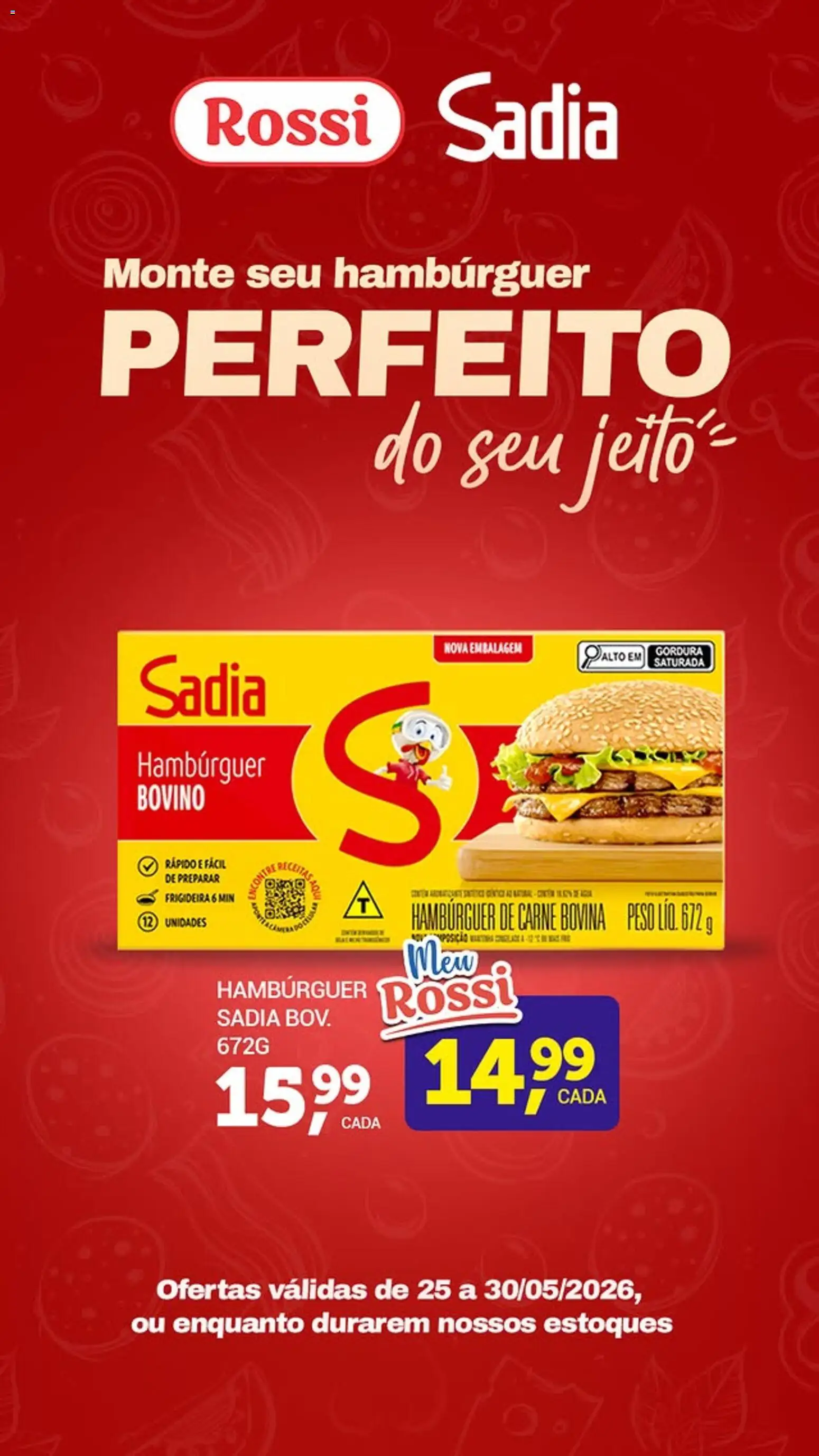 Rossi Supermercados Folheto - válido de 25.05.2026 | Página: 2 | Produtos: Frigideira, Carne, Hambúrguer