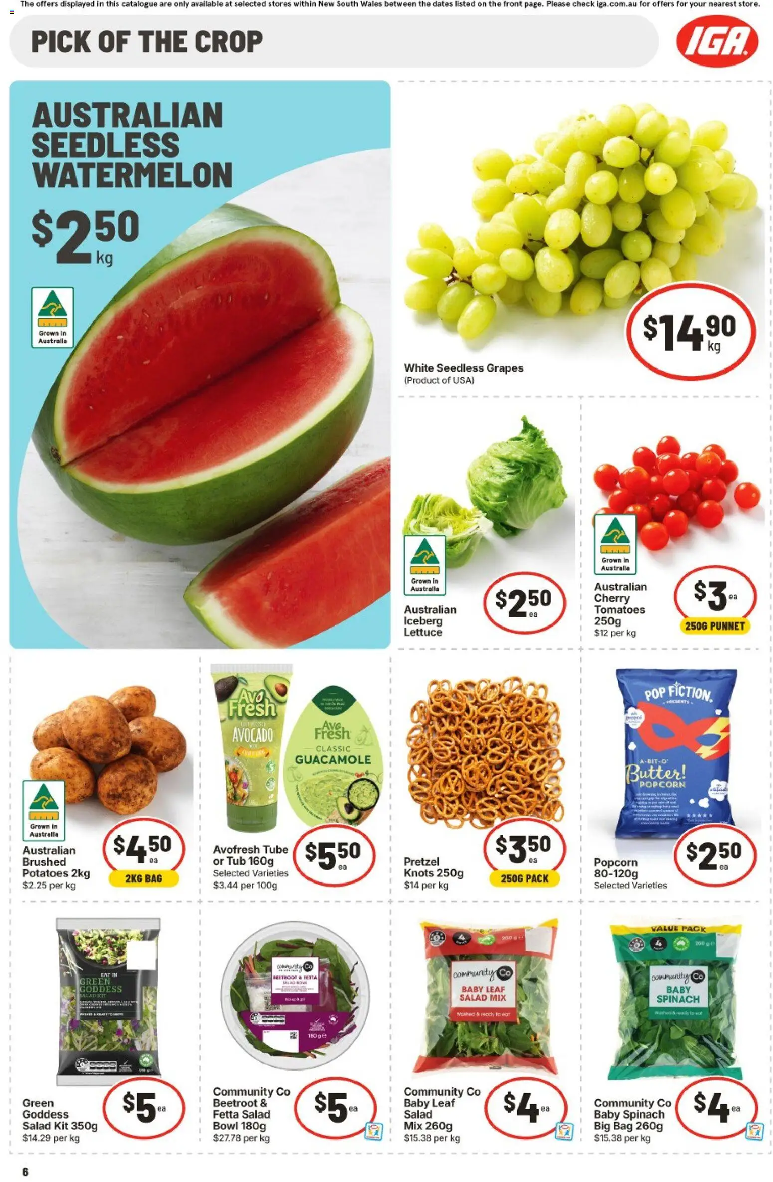 IGA catalogue - valid from 30/09/2026 | Page: 6 | Products: Salad mix, Spinach, Grapes, Seedless grapes