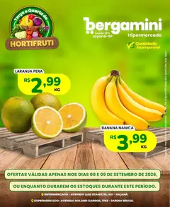 Supermercado Bergamini ofertas Hortifruti - Pré-Visualização do folheto da loja Supermercado Bergamini, válido de 08/09/2026