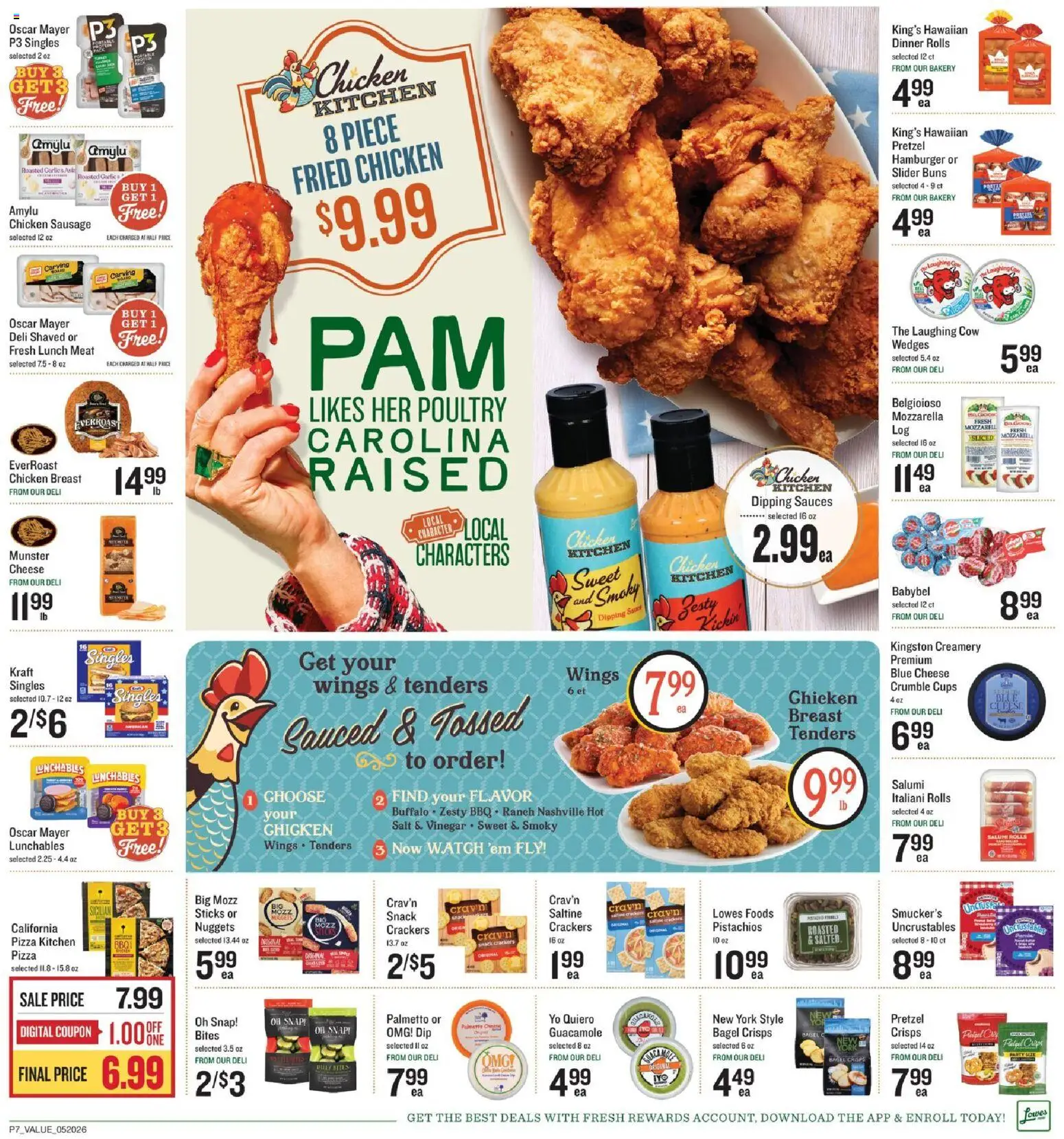 Lowes Foods Weekly Ad - NC - valid from 20.05.2026 | Page: 11 | Products: Cheese, Pizza, Garlic, Watch