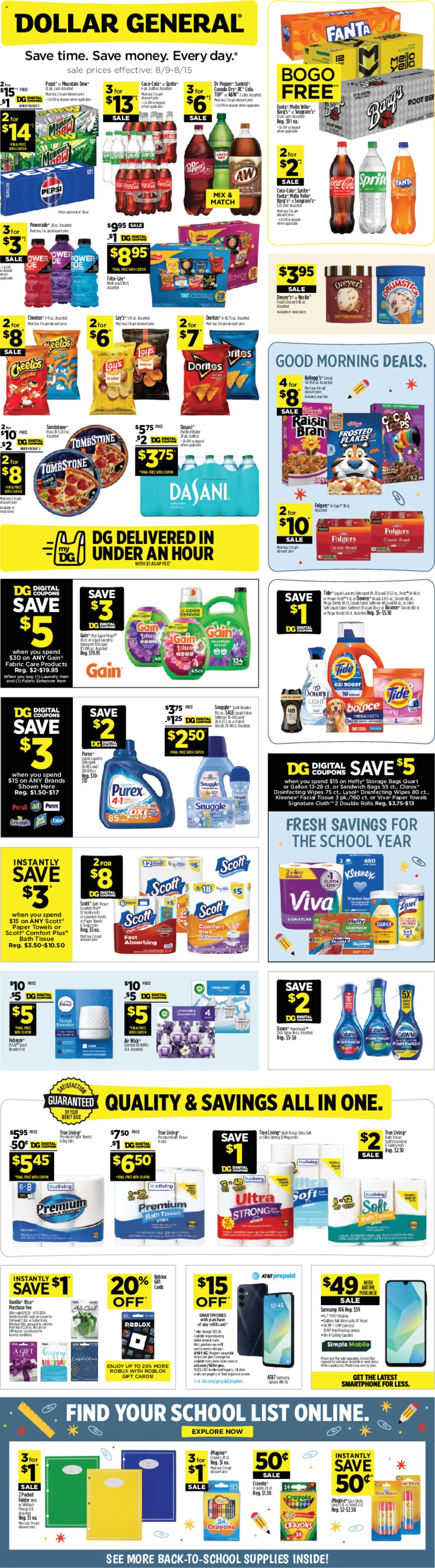 Dollar General Weekly Ad - valid from 08/09/2026 | Page: 1