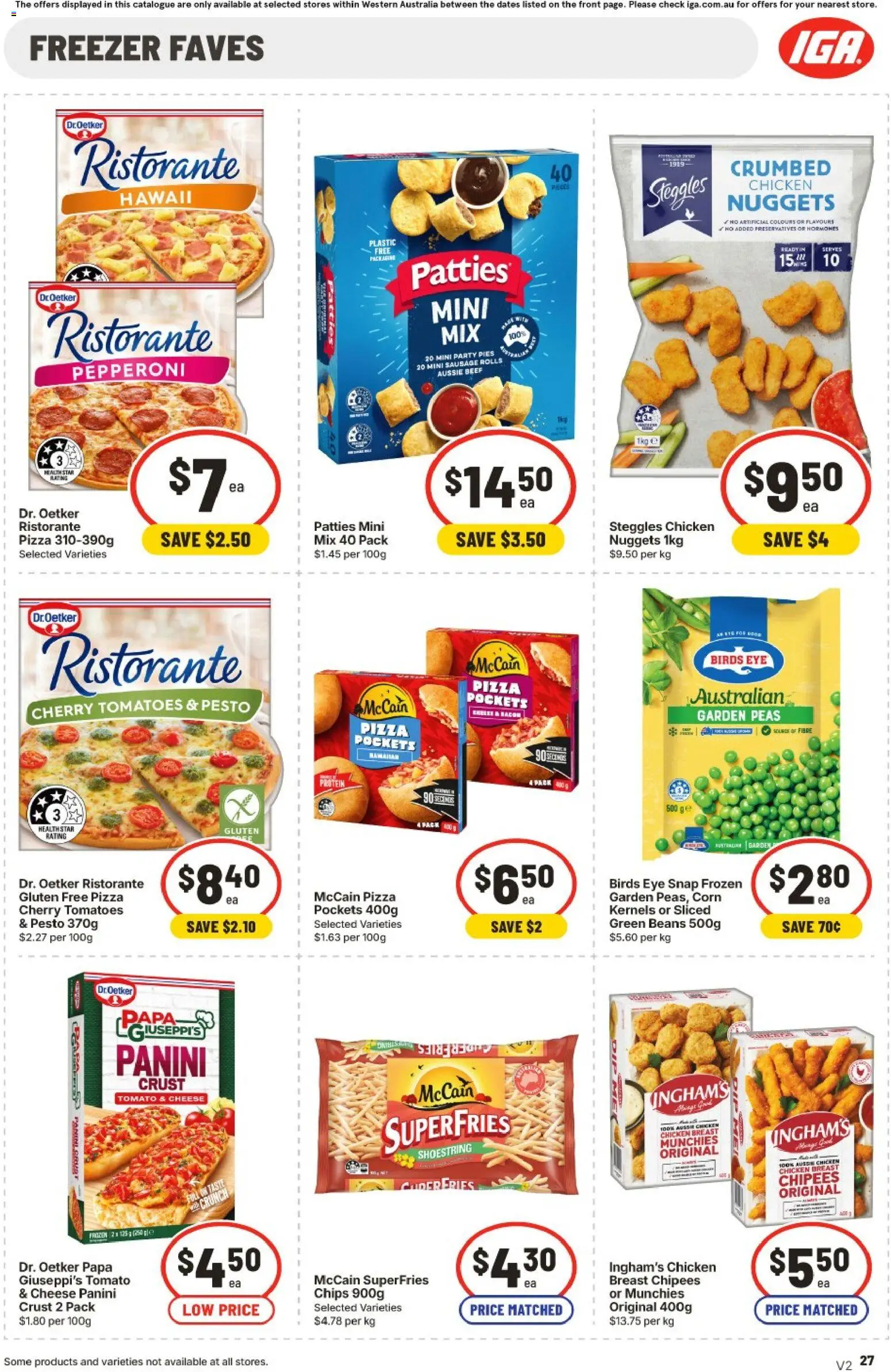 IGA catalogue - valid from 22/07/2026 | Page: 27 | Products: Pizza, Chicken, Sausage, Pies