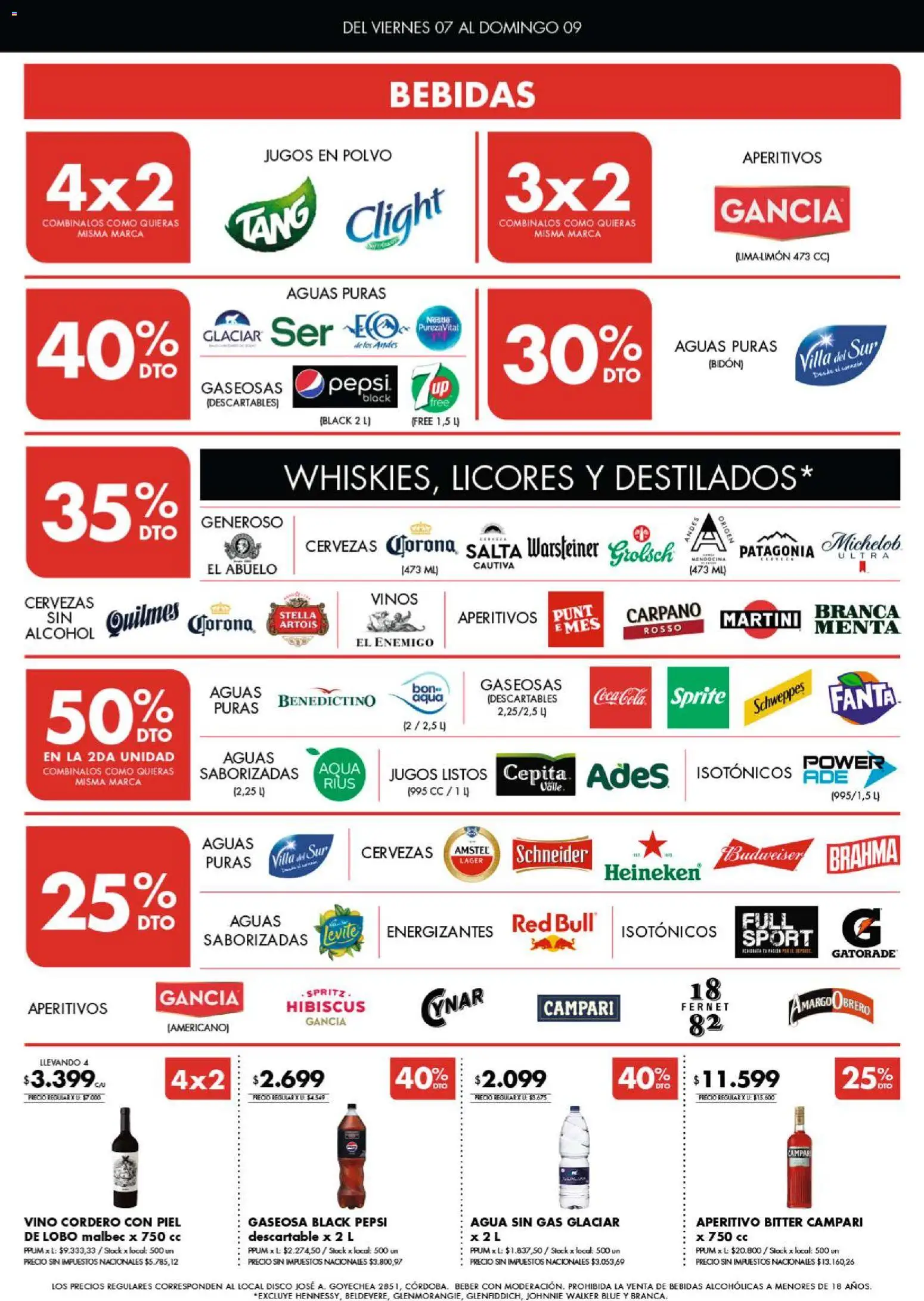 Disco - Ofertas Córdoba │ válido desde el 07/08/2026 | Página: 5 | Productos: Sprite, Martini, Fernet, Agua