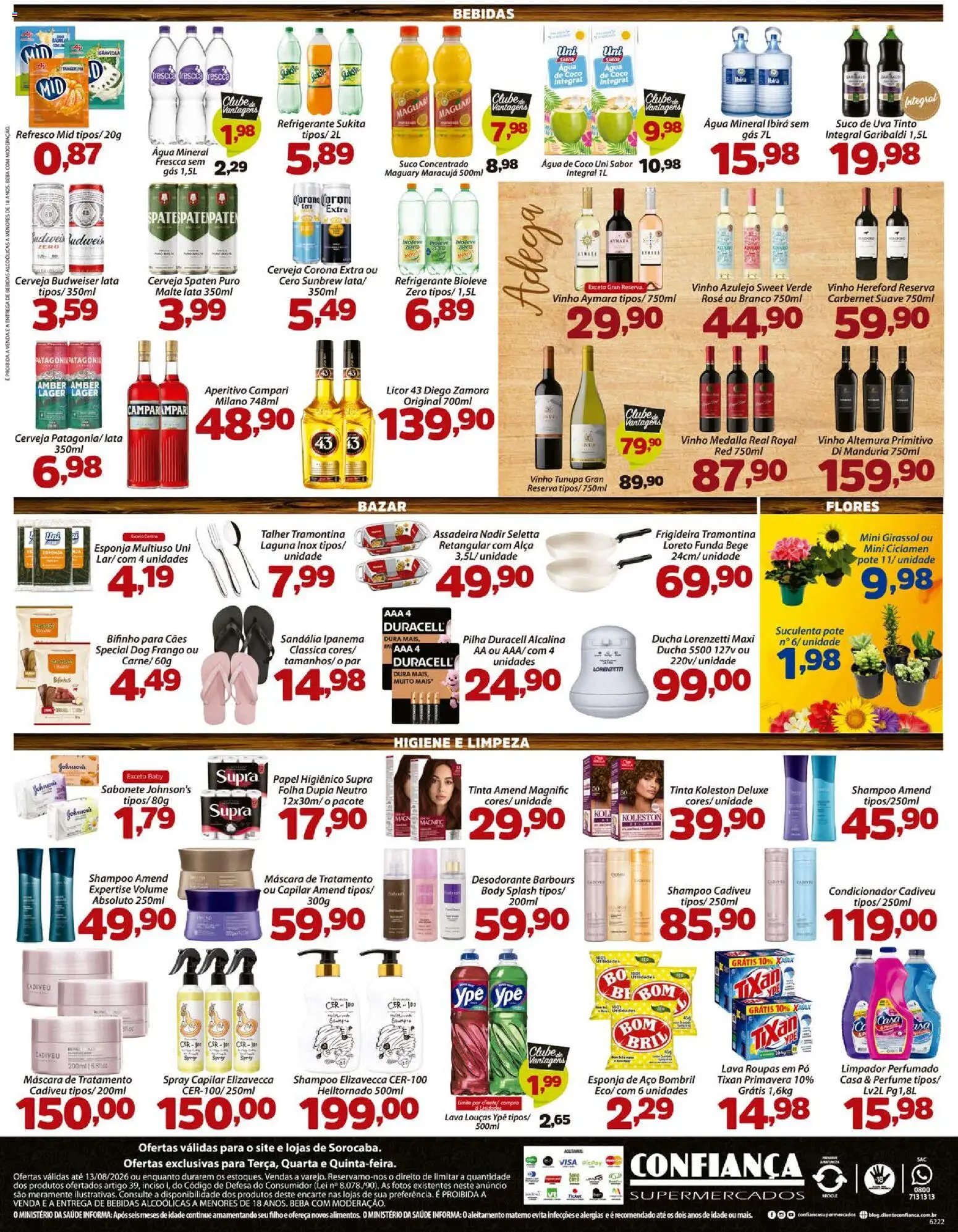 Confiança Folheto - válido de 11/08/2026 | Página: 4 | Produtos: Perfume, Pó, Roupas, Assadeira
