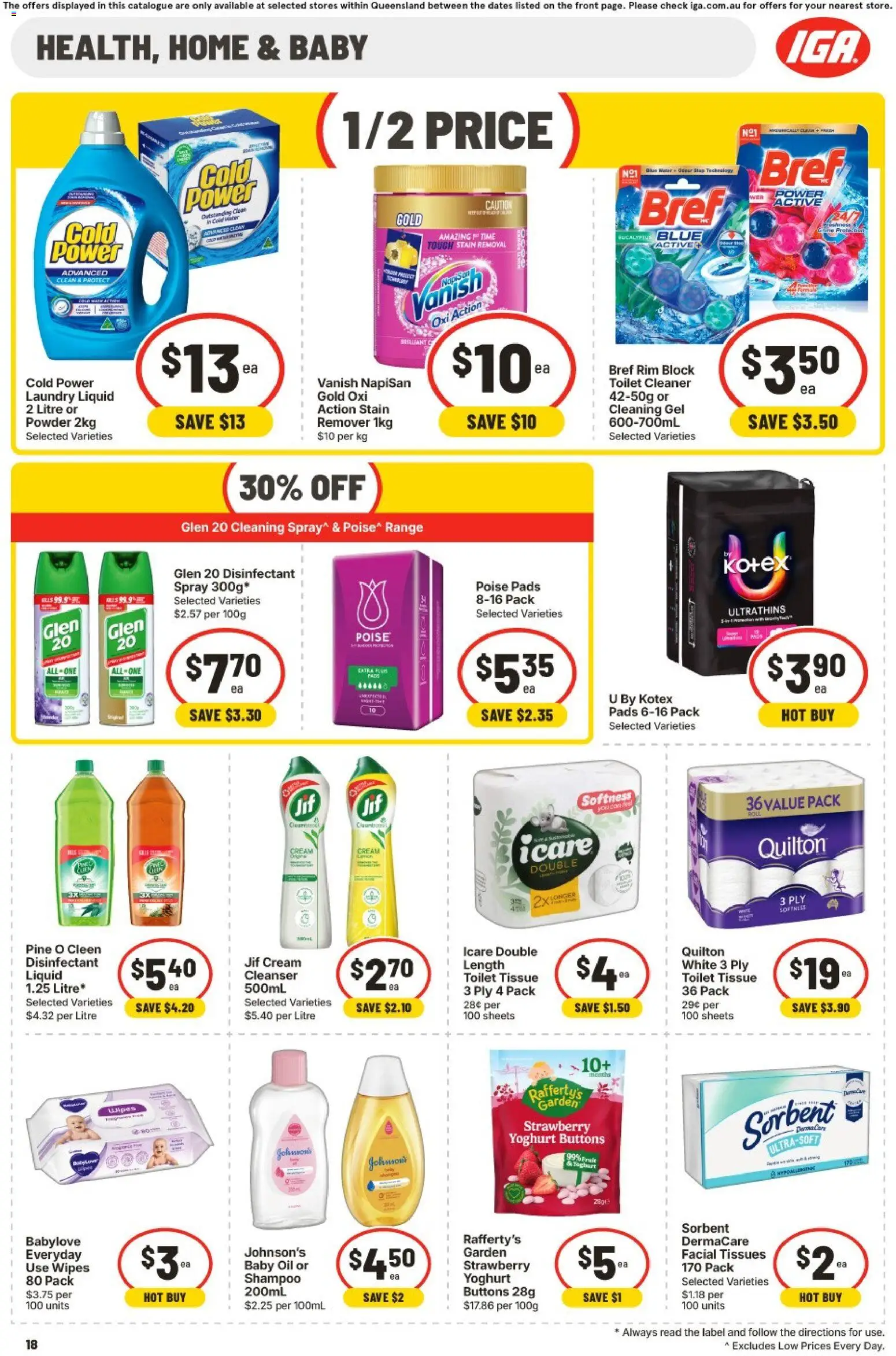 IGA catalogue - valid from 30/09/2026 | Page: 14 | Products: Cleaner, Oil, Stain remover, Cream