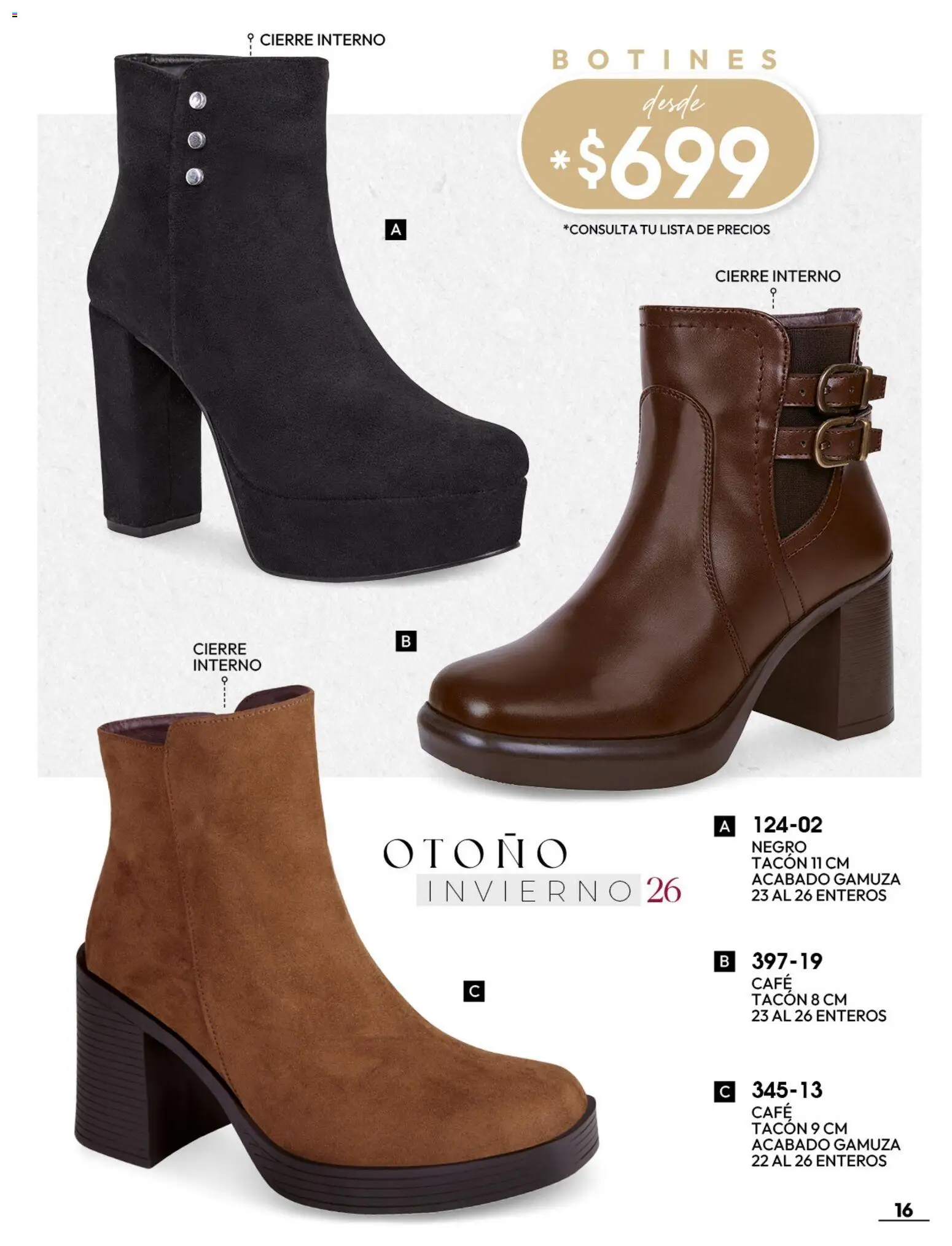 Nuevas ofertas de Cklass válidas en toda la República Mexicana desde el 08/07/2026. ¡Encuentra las mejores ofertas en Cklass catálogo Botas y botines! | Página: 17 | Productos: Café, Gamuza, Botines