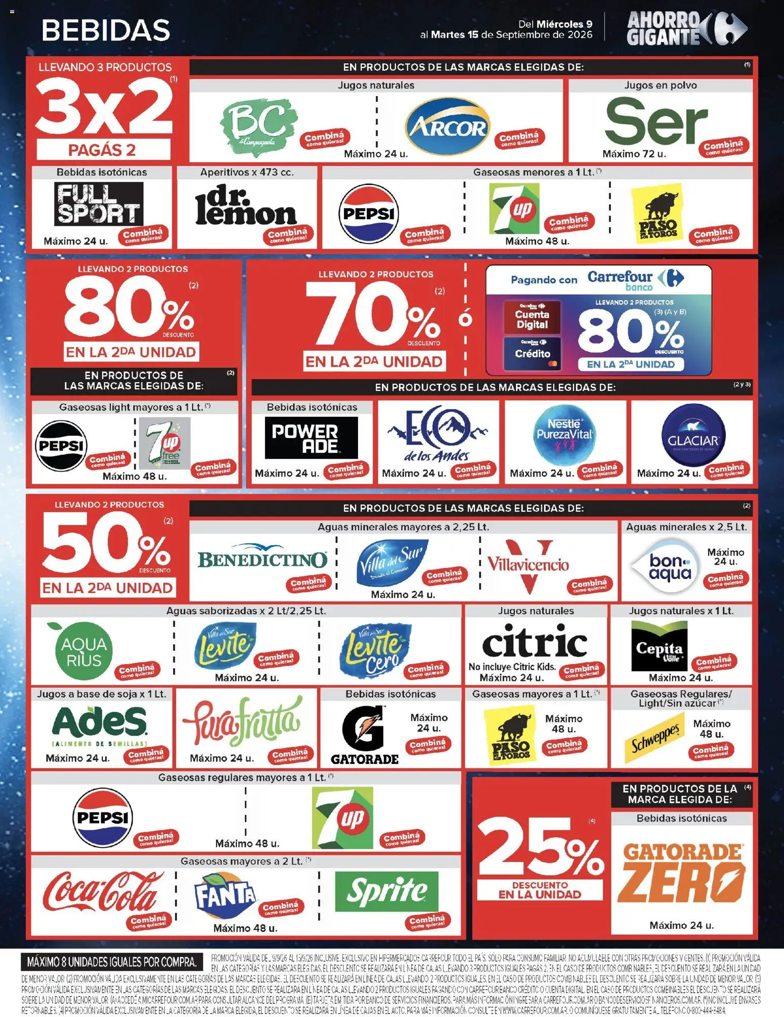 Carrefour - Ofertas │ válido desde el 09/09/2026 | Página: 15 | Productos: Pepsi, Bebidas, Polvo, Semillas
