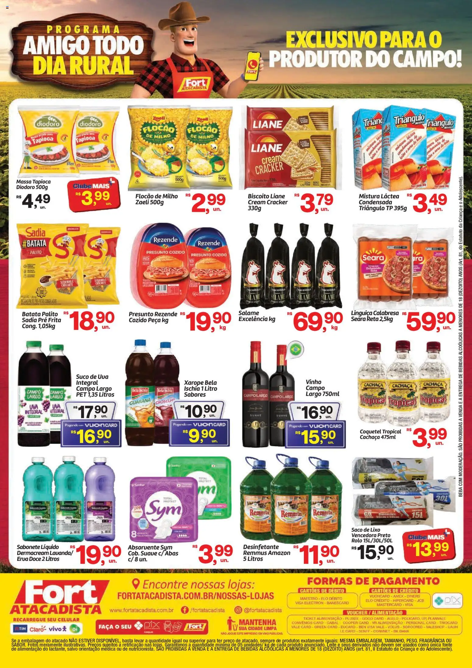 Fort Atacadista Folheto - válido de 22/06/2026 | Página: 2 | Produtos: Rolo, Linguiça, Xarope, Batata