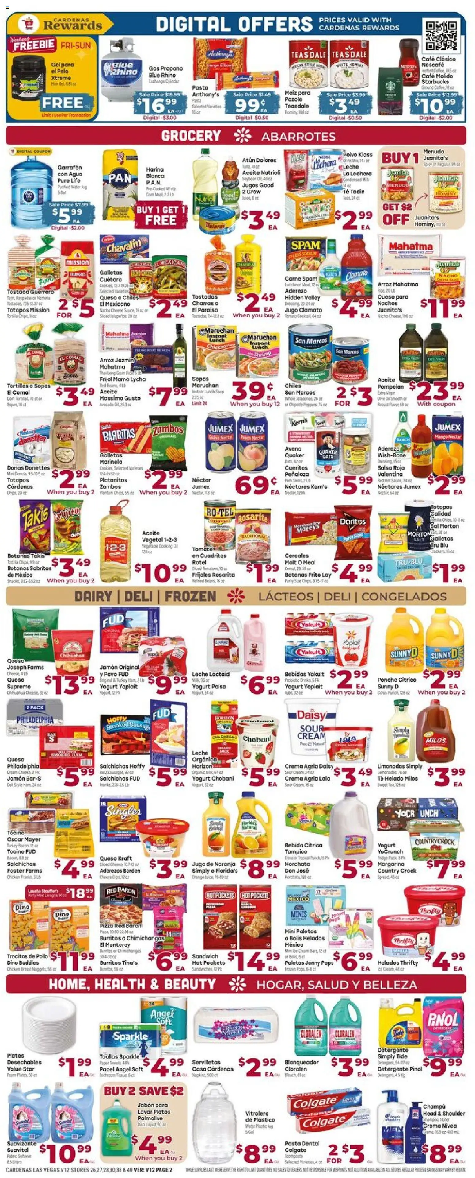 Cardenas Weekly Ad - valid from 08/05/2026 | Page: 2 | Products: Milk, Yogurt, Ham, Avocado