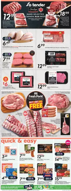 Preview of Sobeys weekly flyer / circulaire from shop Sobeys valid from Jul 2, 2026 | Page: 8 | Products: Turkey, Oven, Chicken, Pork