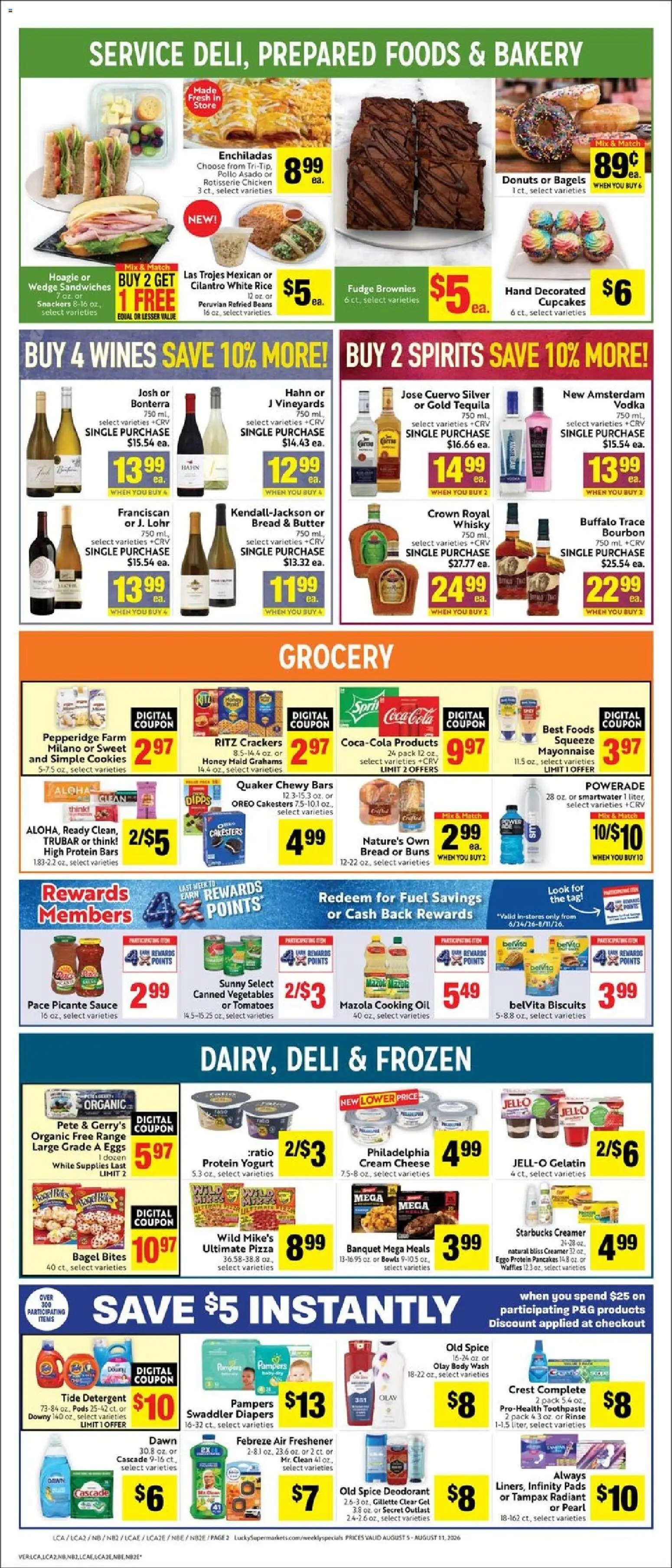 Lucky Supermarkets Weekly Ad - valid from 08/05/2026 | Page: 2 | Products: Rice, Cream, Vodka, Vegetables