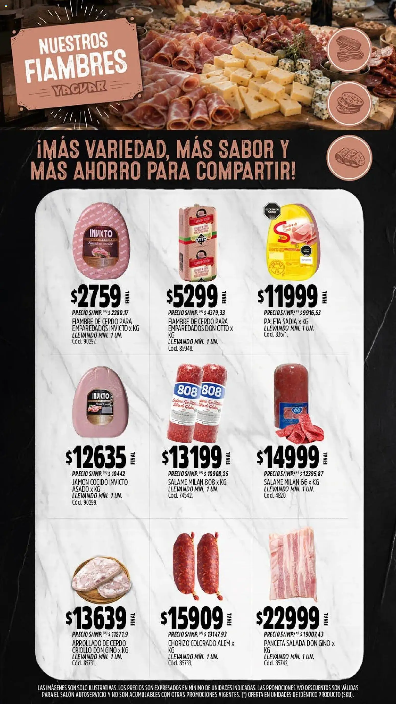 Yaguar - Oferta Semanal Córdoba │ válido desde el 10/08/2026 | Página: 9 | Productos: Jamón cocido, Panceta, Paleta, Cerdo