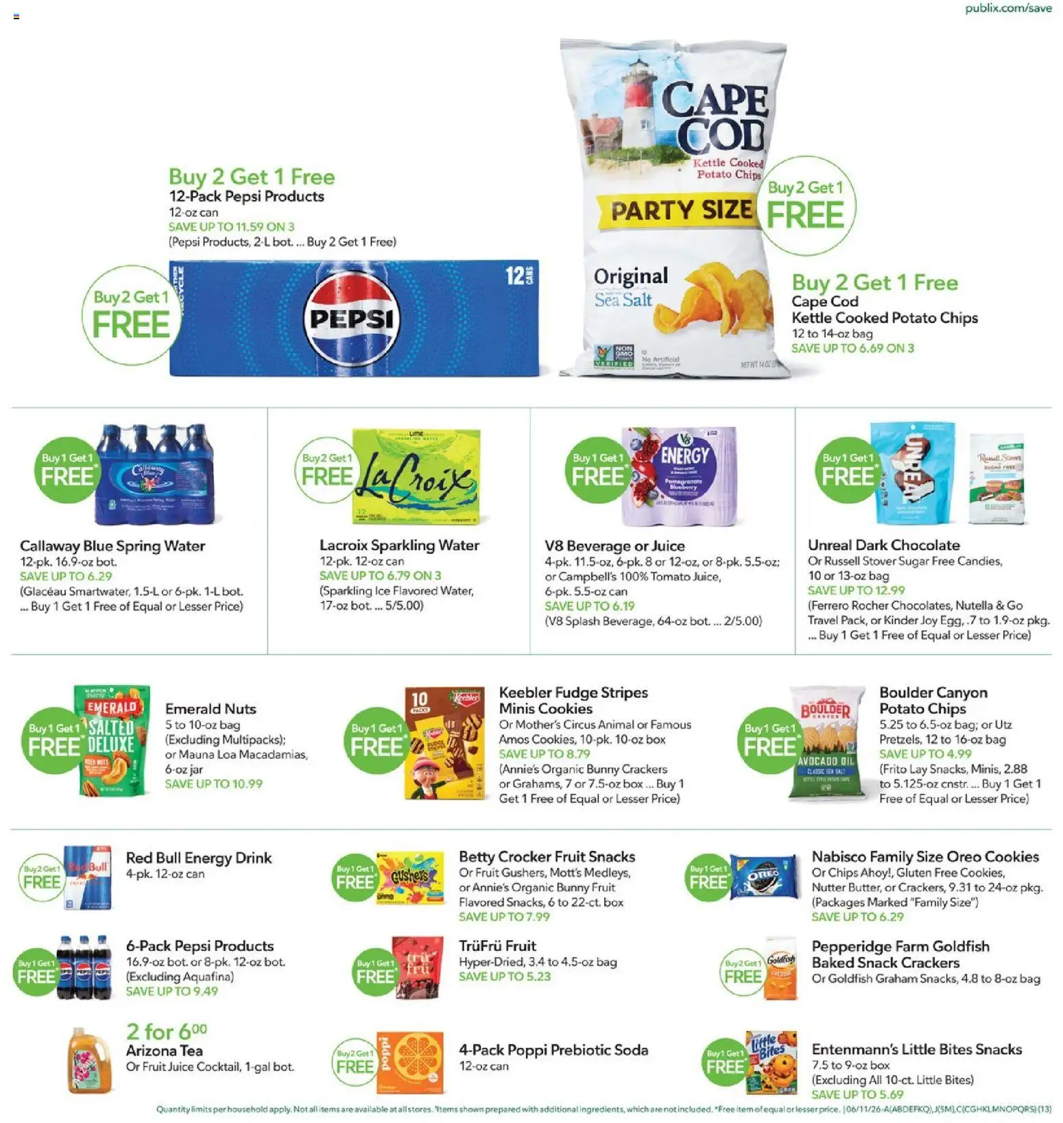 Publix Weekly Ad - valid from 10.06.2026 | Page: 13 | Products: Box, Juice, Nuts, Water
