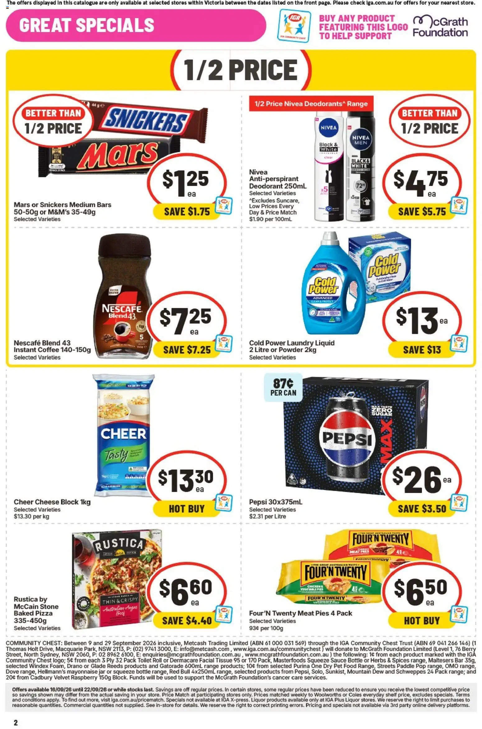 IGA catalogue - valid from 16/09/2026 | Page: 3 | Products: Powder, Antiperspirant, Raspberry, Foundation