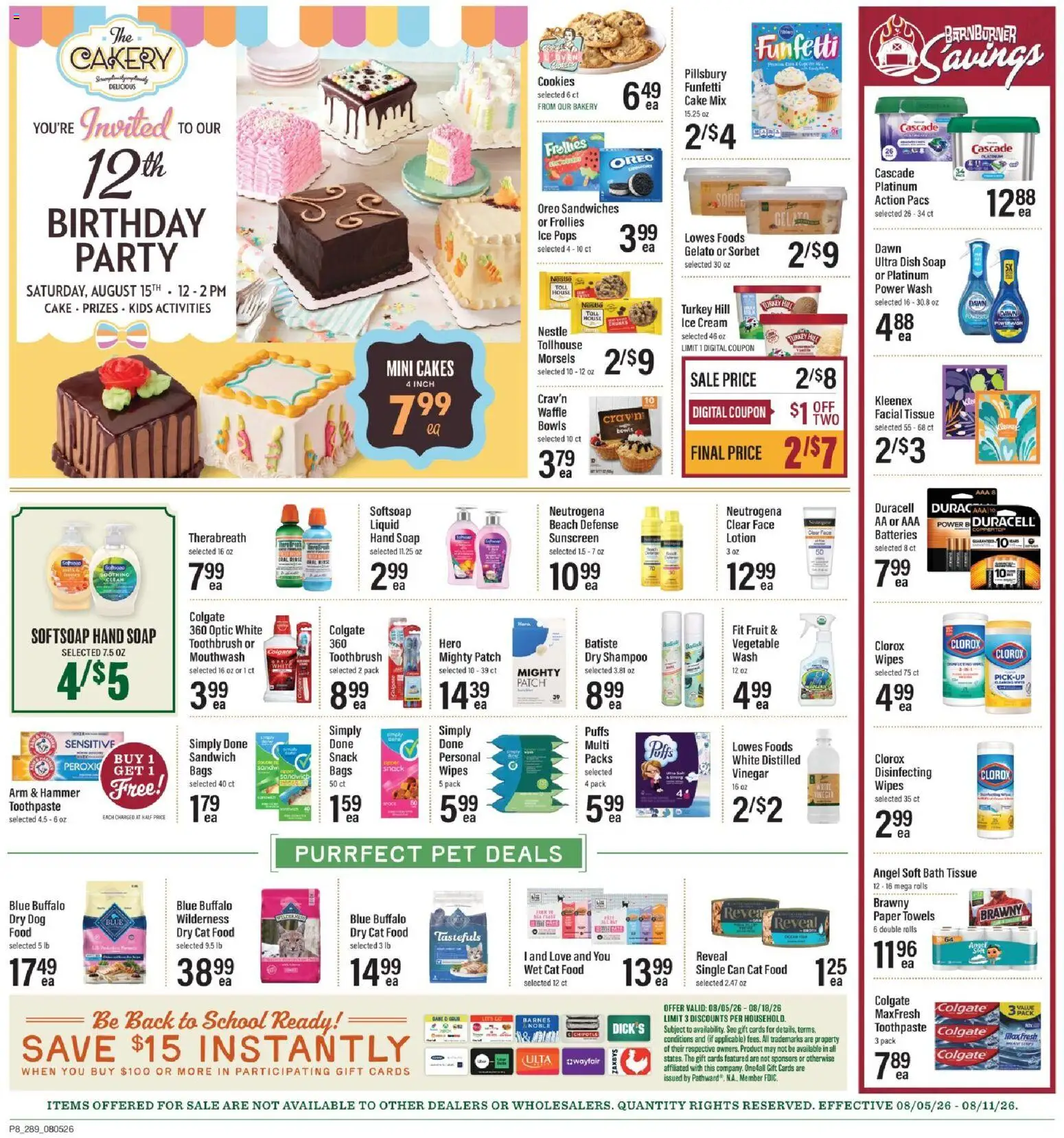 Lowes Foods Weekly Ad - GA - valid from 08/05/2026 | Page: 13 | Products: Turkey, Toothpaste, Ice cream, Ice