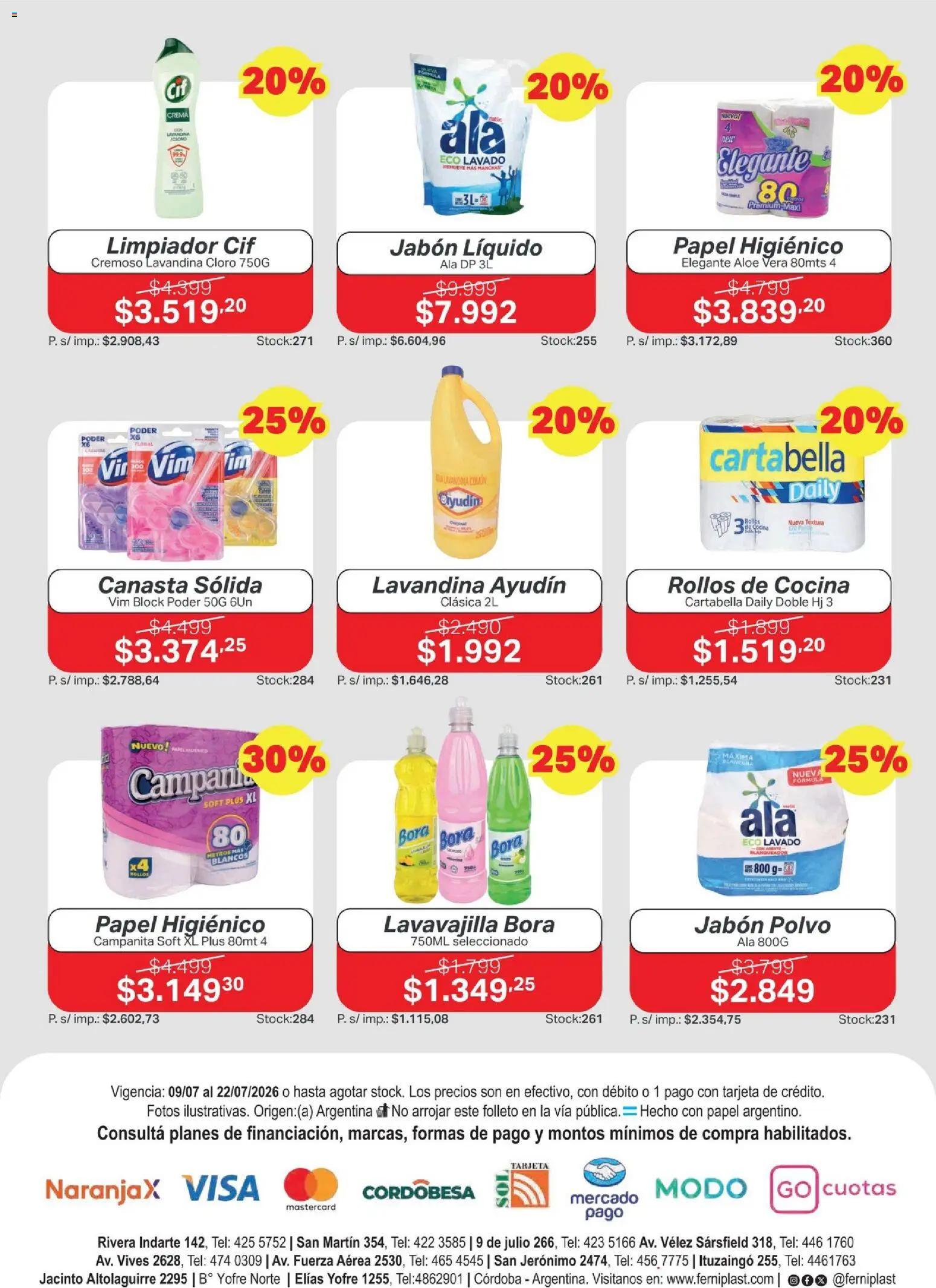 Ferniplast catálogo │ válido desde el 09/07/2026 | Página: 8 | Productos: Papel higiénico, Cocina, Jabón, Crema