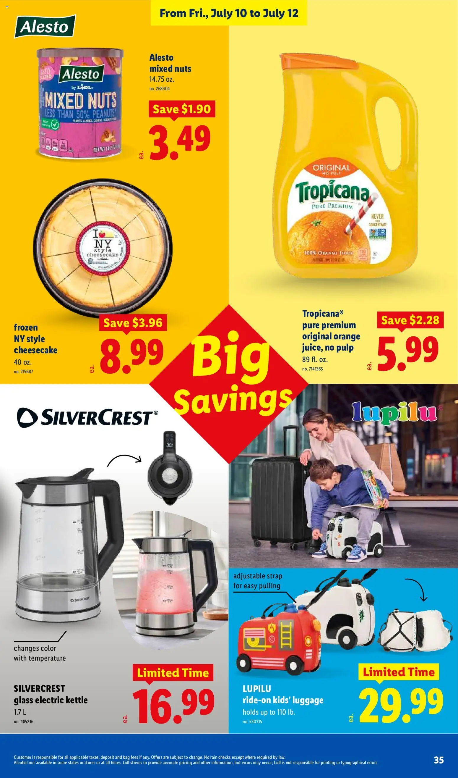 Lidl Weekly Ad - valid from 07/08/2026 | Page: 35 | Products: Orange juice, Juice, Alcohol, Cheesecake