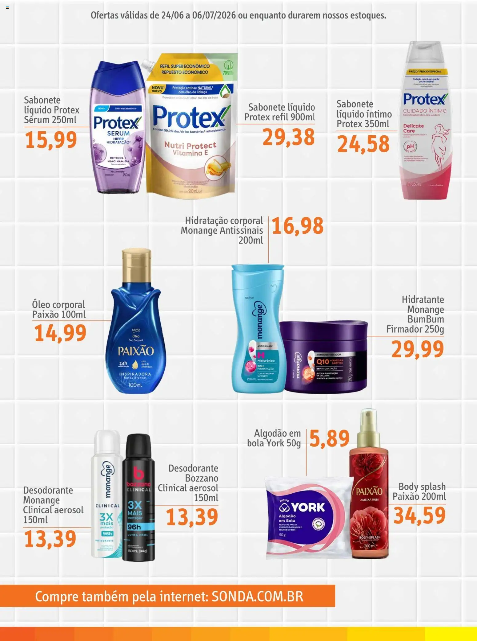 Sonda Folheto - válido de 24/06/2026 | Página: 6 | Produtos: Sérum, Algodão, Amêndoas, Body