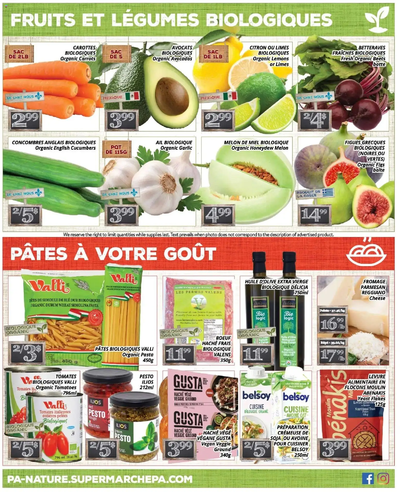 Pa Supermarché flyer valid from Aug 17, 2026 | Page: 4 | Products: Flakes, Carrots, Legumes, Semolina pasta