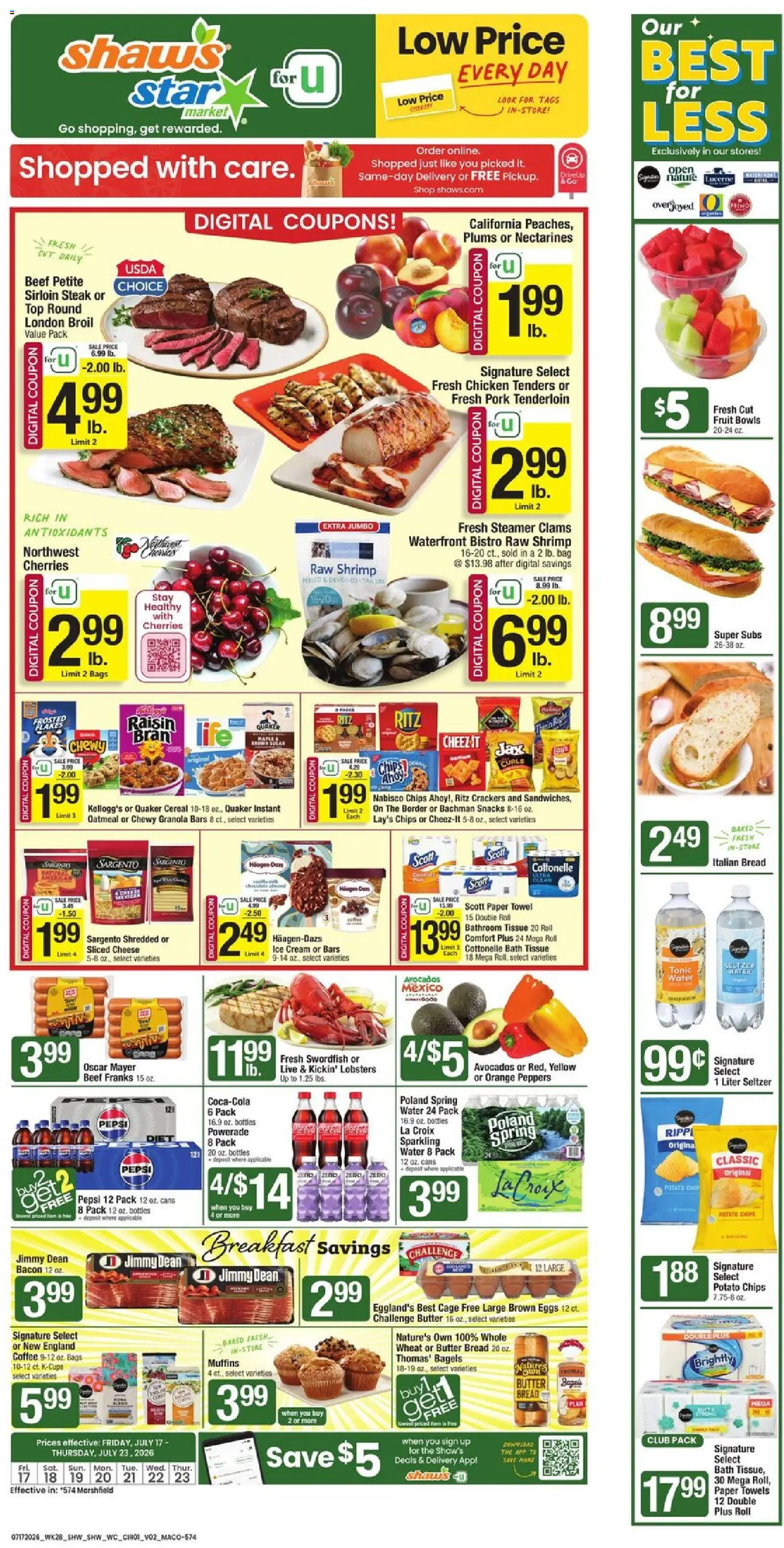 Star Market Weekly Ad - valid from 07/17/2026 | Page: 1 | Products: Cherries, Peppers, Coffee, Beef