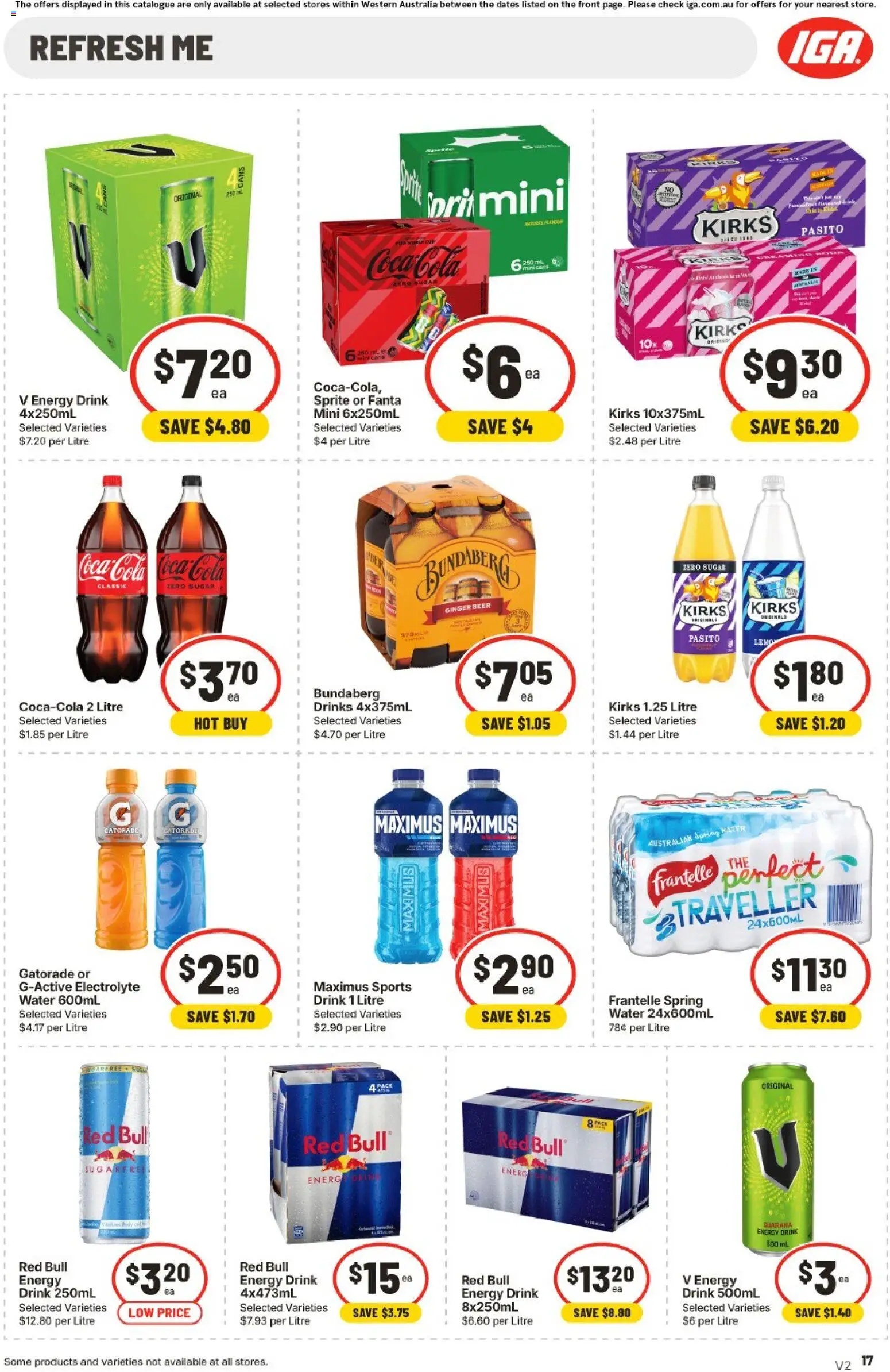 IGA catalogue - valid from 22/07/2026 | Page: 17 | Products: Energy drink, Ginger, Water, Sugar