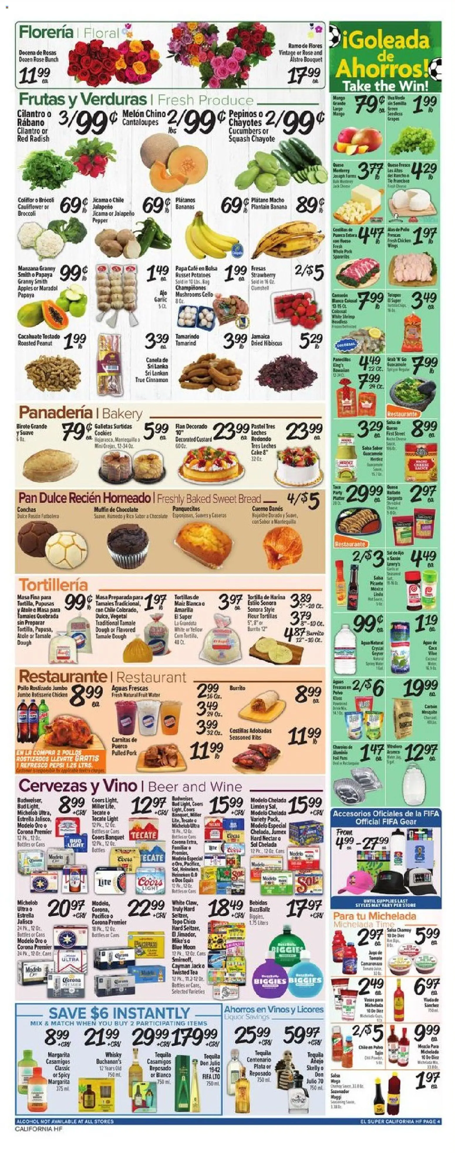 El Super Weekly Ad - CA - valid from 10.06.2026 | Page: 4 | Products: Wine, Apples, Cookies, Muffin