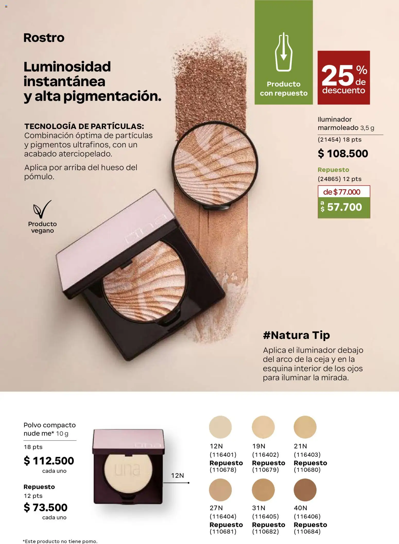 Natura revista - valida desde el 02/09/2026 | Página: 60 | Productos: Polvo compacto, Iluminador, Polvo, Combinación