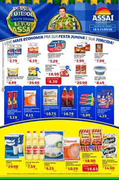Assaí Atacadista ofertas - PA - Pré-Visualização do folheto da loja Assaí Atacadista, válido de 18.05.2026 | Página: 1 | Produtos: Achocolatado, Salsicha, Margarina, Leite em pó