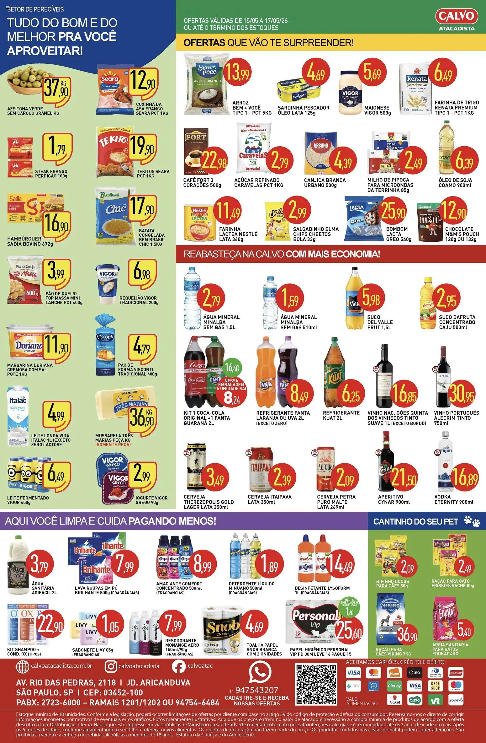 Calvo Atacadista Folheto - válido de 15.05.2026 | Página: 2 | Produtos: Leite, Cerveja, Açúcar, Refrigerante