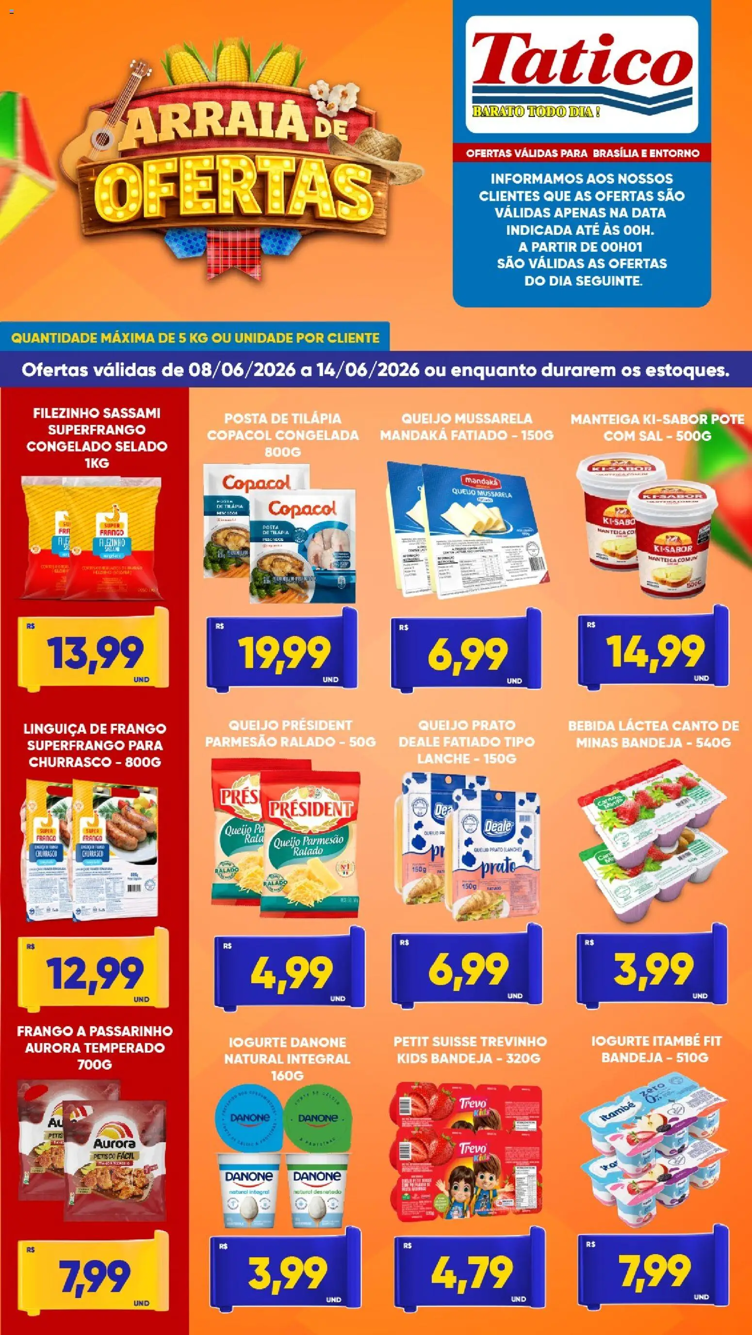 Tatico Folheto - válido de 08.06.2026 | Página: 1 | Produtos: Queijo, Iogurte, Sal, Mussarela