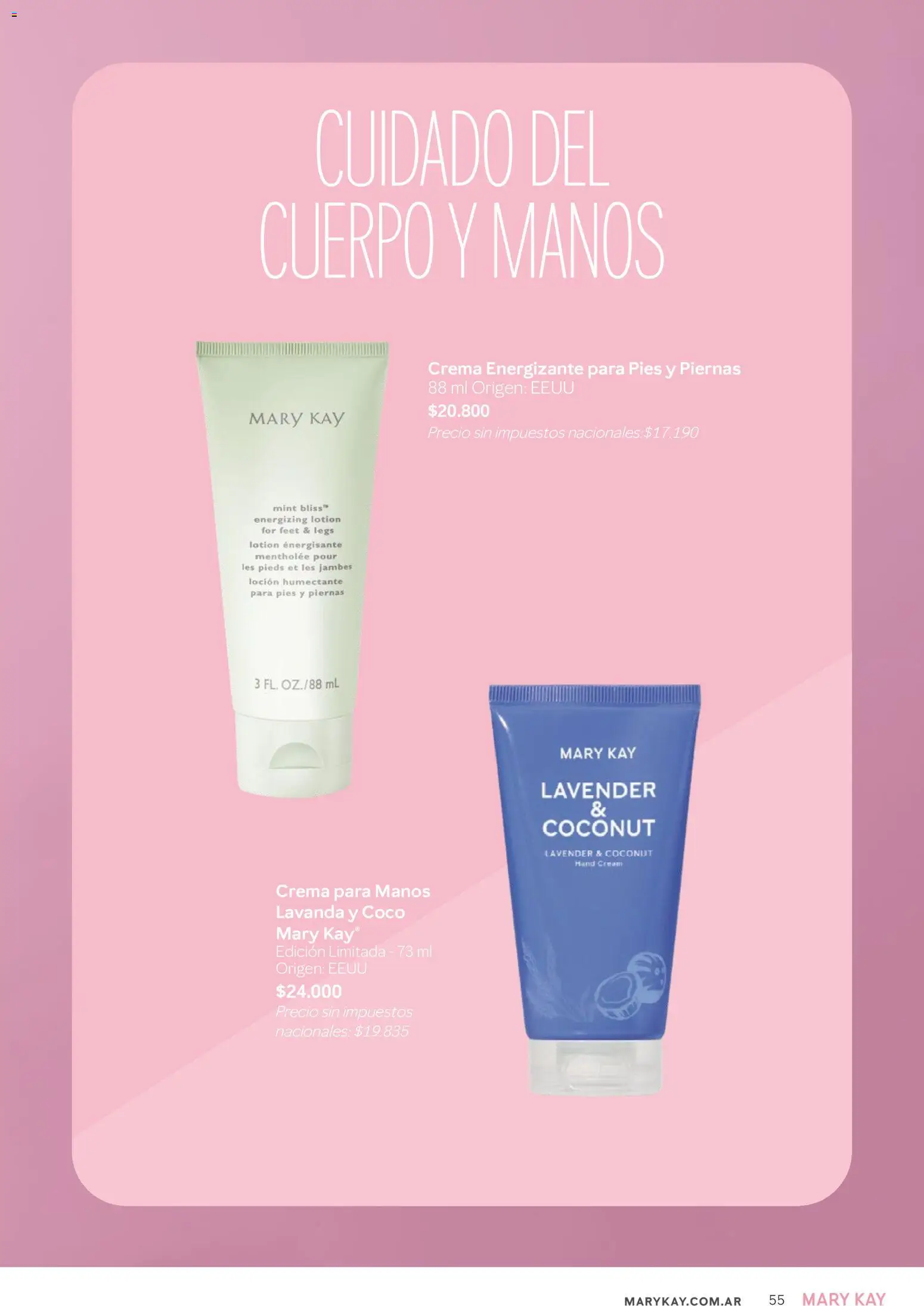 Mary Kay - Catálogo │ válido desde el 01/09/2026 | Página: 55 | Productos: Crema para manos, Coco, Loción, Crema