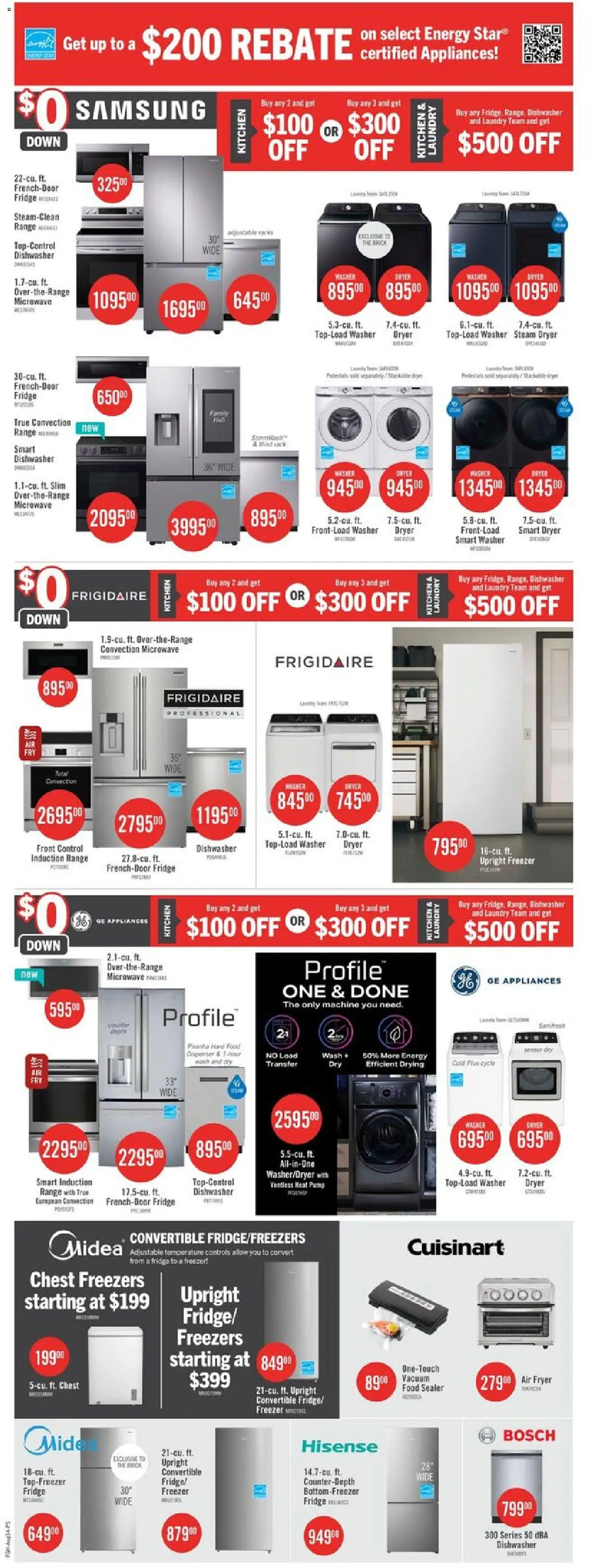 The Brick flyer valid from Aug 13, 2026 | Page: 13 | Products: Freezer, Dryer, Dishwasher, Fryer