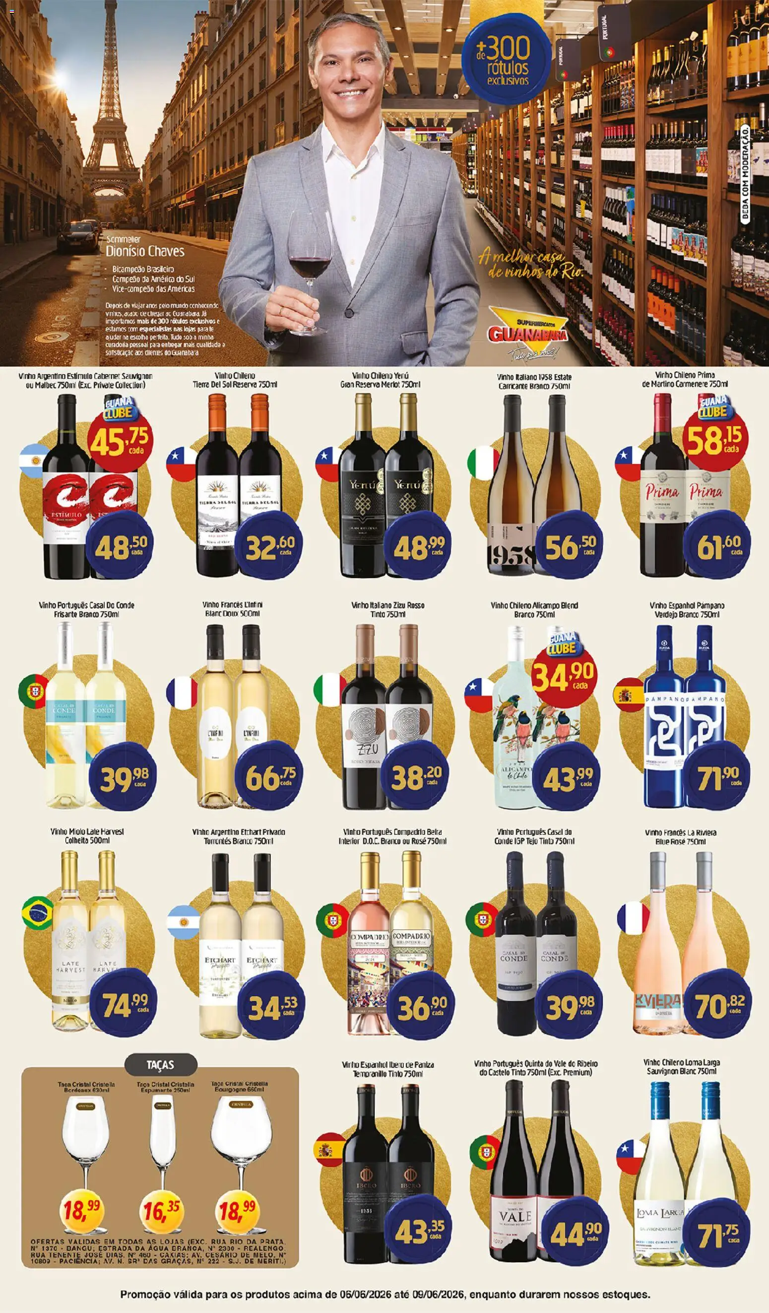 Supermercados Guanabara Folheto - válido de 06.06.2026 | Página: 6 | Produtos: Espumante, Taças, Vinho