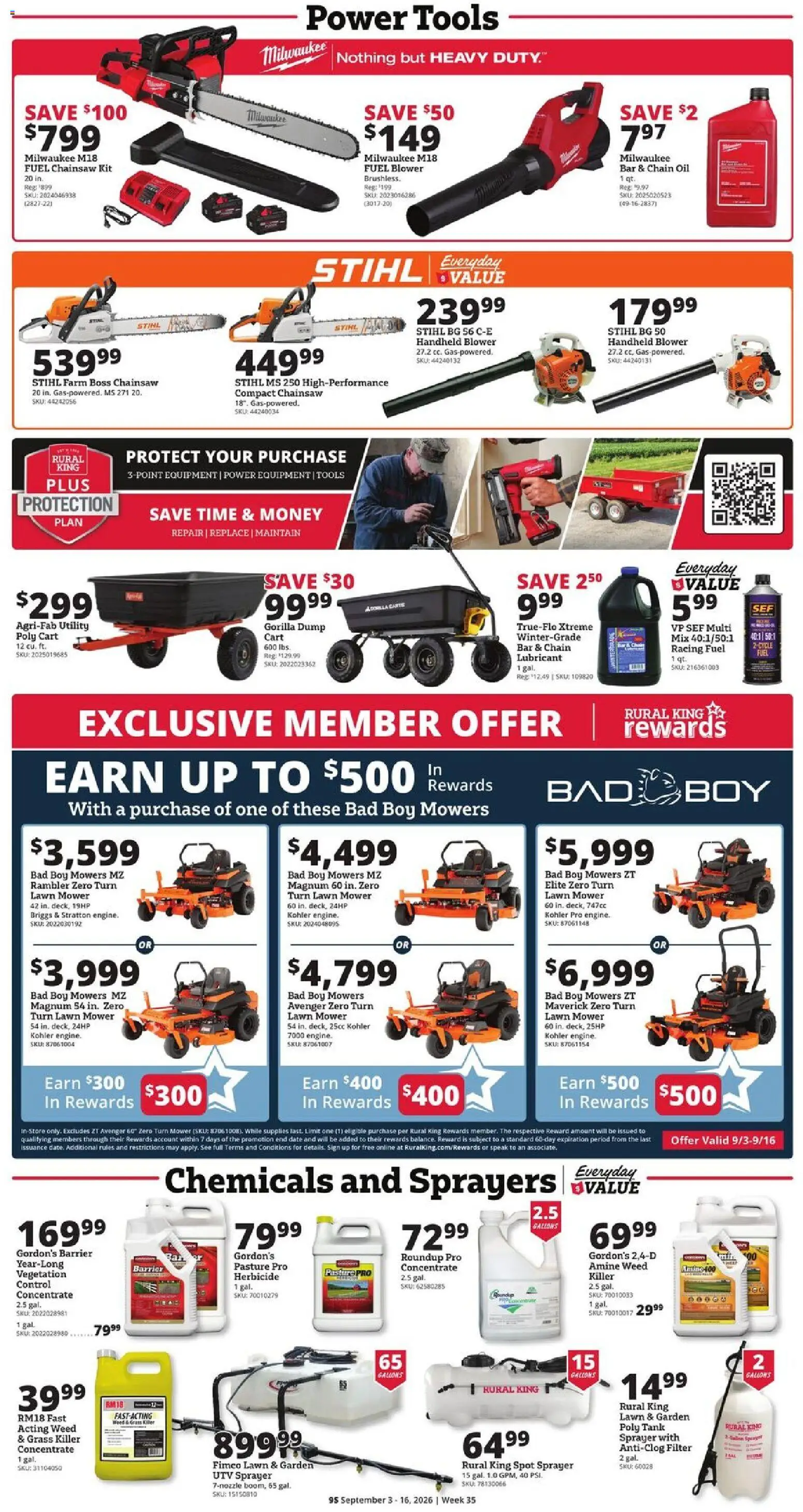 Rural King Weekly Ad - valid from 09/03/2026 | Page: 11 | Products: Mower, Chainsaw, Tools, Blower