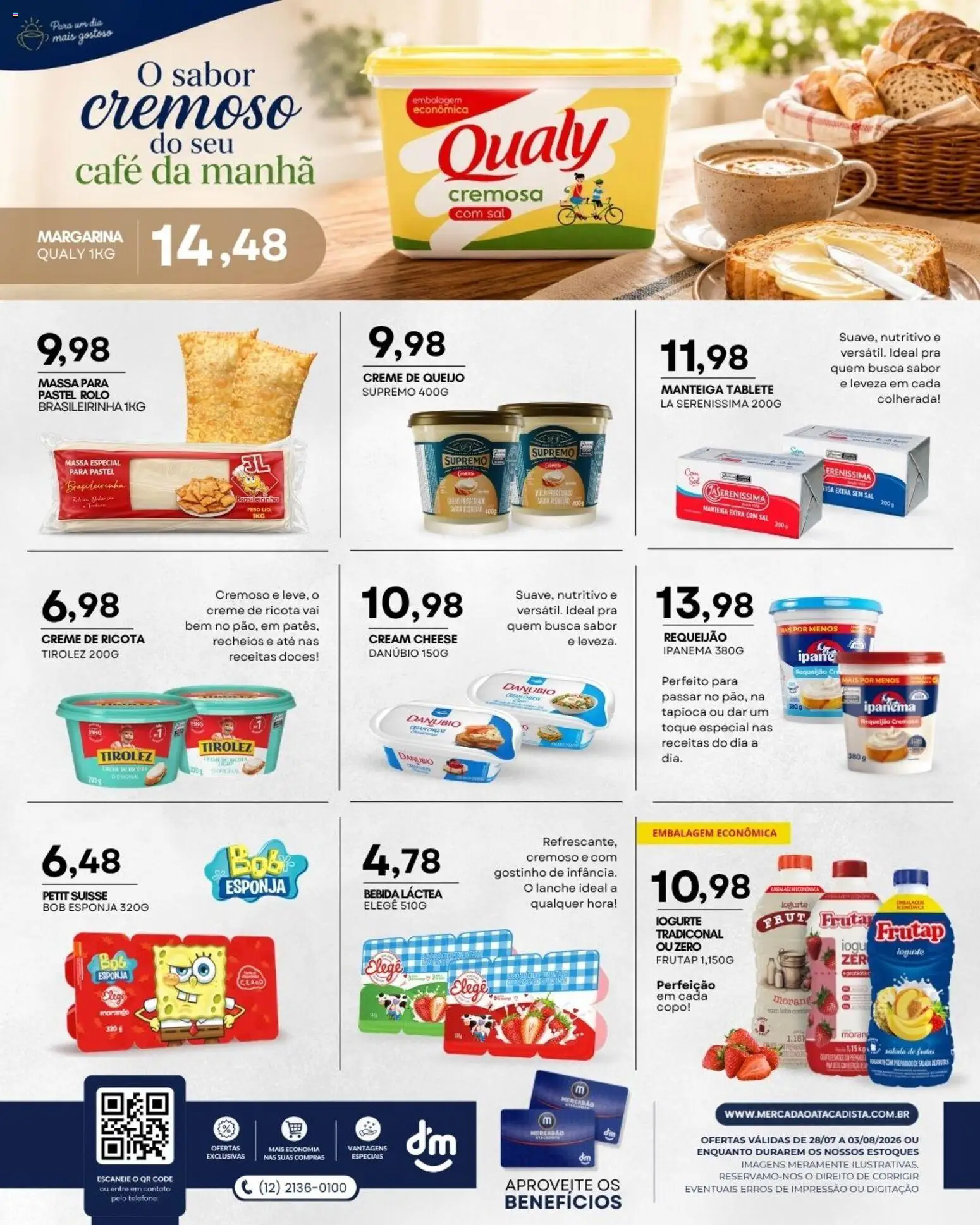 Mercadão Atacadista Folheto - válido de 28/07/2026 | Página: 7 | Produtos: Massa, Creme, Sal, Requeijão