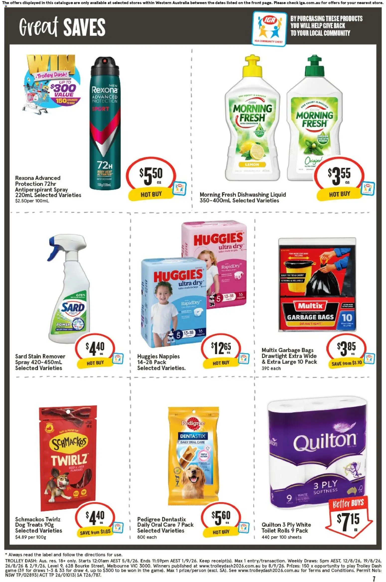 IGA catalogue - valid from 19/08/2026 | Page: 8 | Products: Toilet, Garbage bags, Antiperspirant, Stain remover