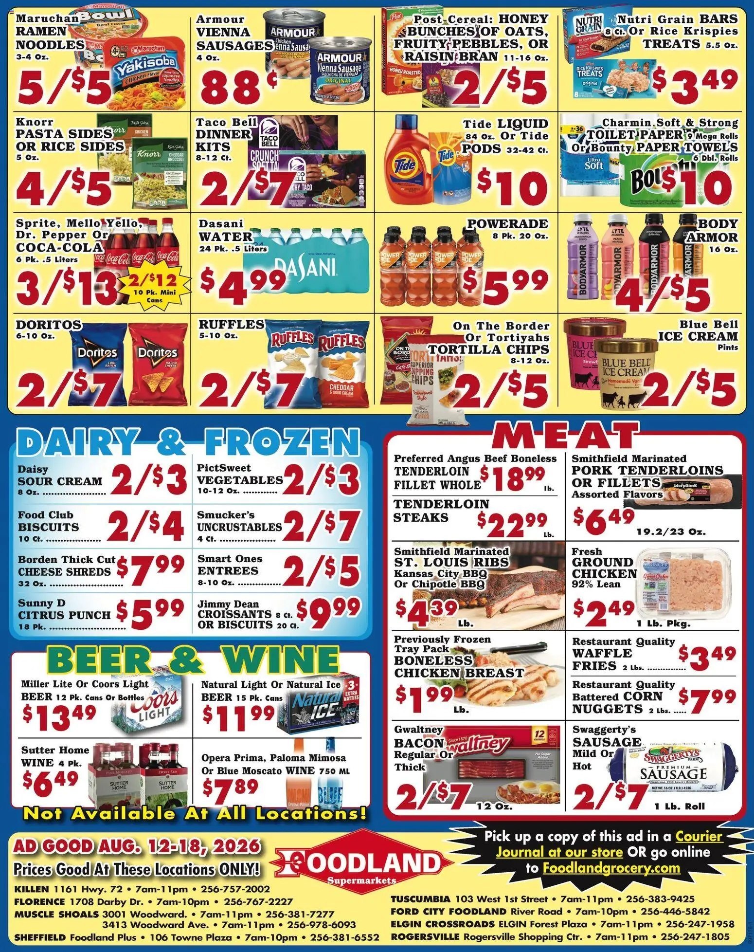 Foodland Weekly Ad - Supermarkets - valid from 08/12/2026 | Page: 2 | Products: Beer, Noodles, Cream, Sausage