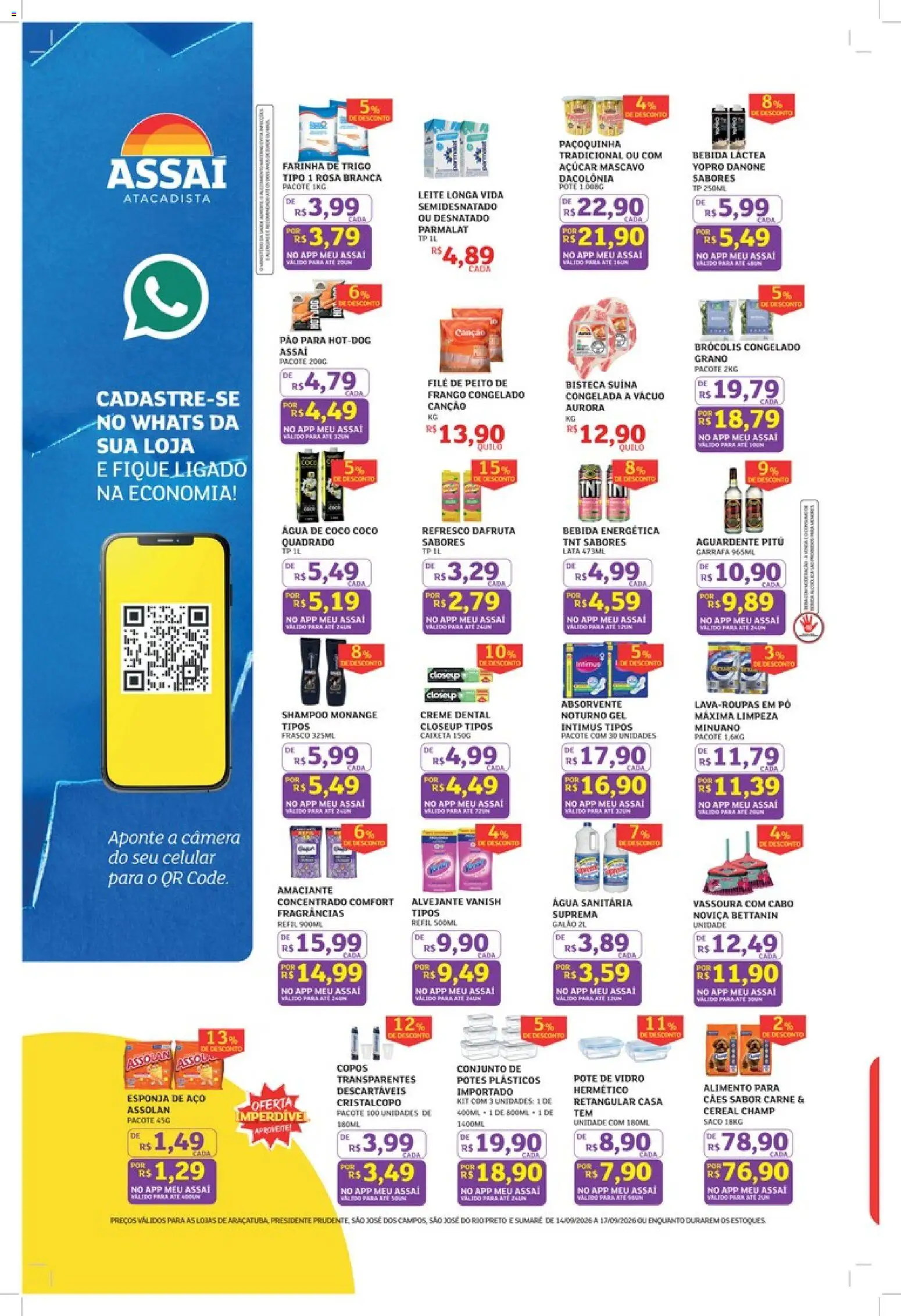 Assaí Atacadista Folheto - válido de 14/09/2026 | Página: 2 | Produtos: Alvejante, Caneta, Açúcar, Cabo