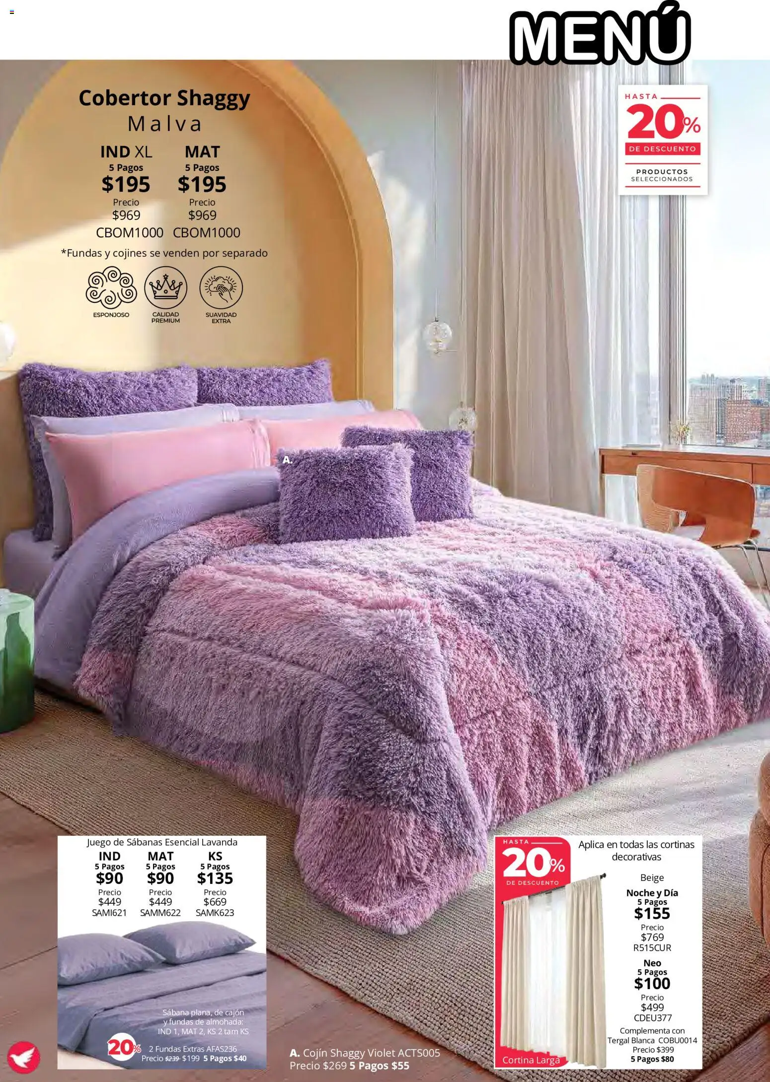 Nuevas ofertas de Colchas Concord válidas en toda la República Mexicana desde el 01/08/2026. ¡Encuentra las mejores ofertas en Colchas Concord catálogo Colección Cobertor! | Página: 64 | Productos: Cobertor, Juego, Sabanas, Cortinas