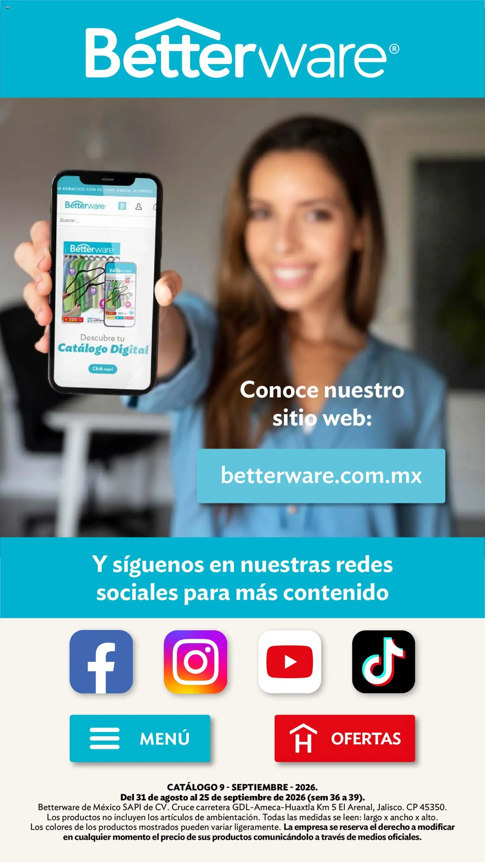 Nuevas ofertas de Betterware válidas en toda la República Mexicana desde el 31/08/2026. ¡Encuentra las mejores ofertas en Betterware campaña 9 2026! | Página: 118