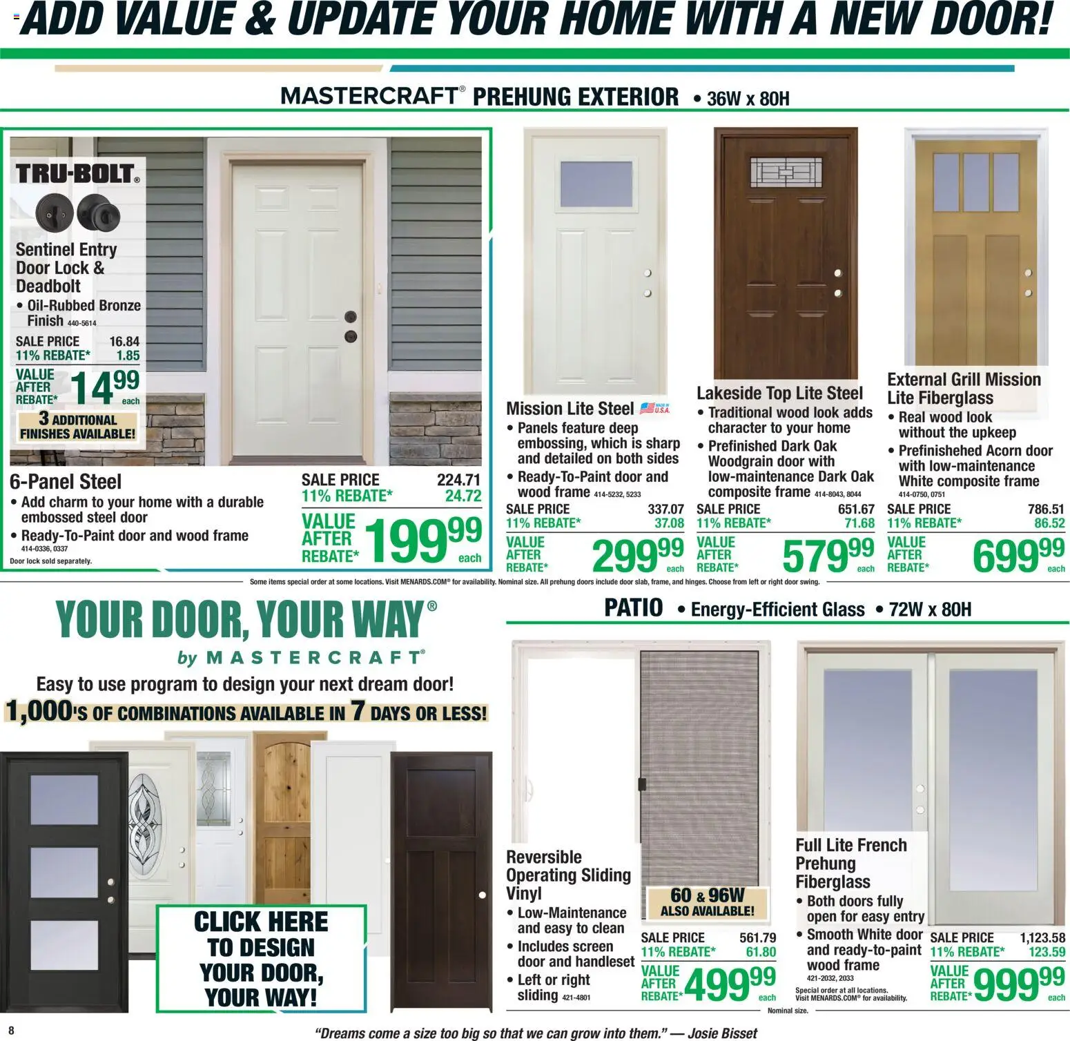 Menards Weekly Ad - valid from 10/01/2026 | Page: 12 | Products: Door Lock, Doors, Grill