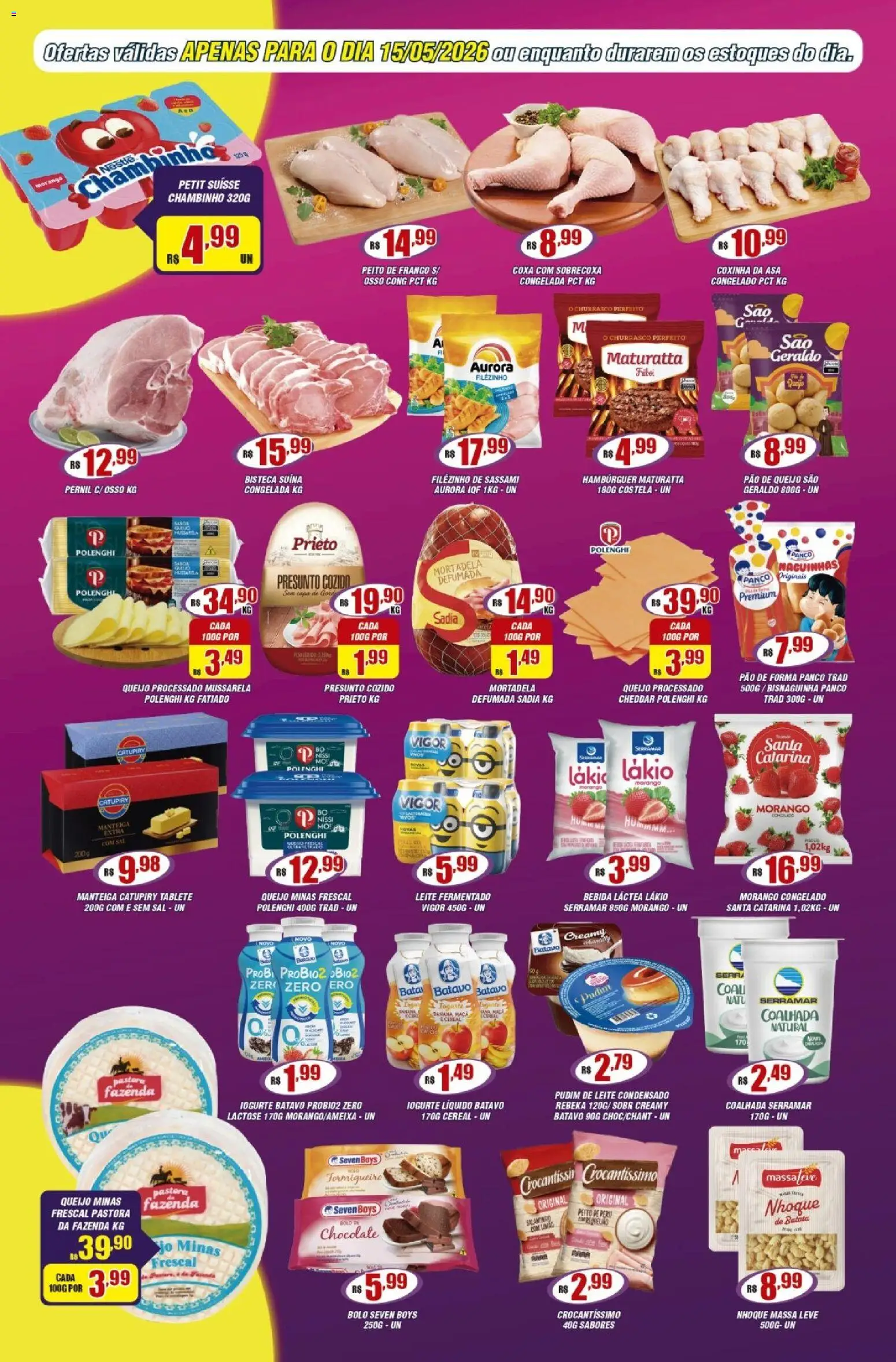 Violeta Supermercados Folheto - válido de 15.05.2026 | Página: 2 | Produtos: Leite, Leite condensado, Pão de queijo, Peito de frango