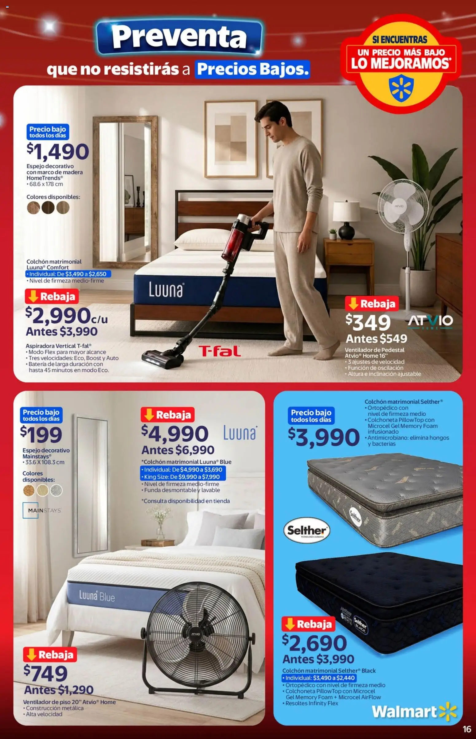 Nuevas ofertas de Walmart válidas en toda la República Mexicana desde el 22.05.2026. ¡Encuentra las mejores ofertas en Walmart folleto Preventa gue no resistirás a precios bajos! | Página: 16