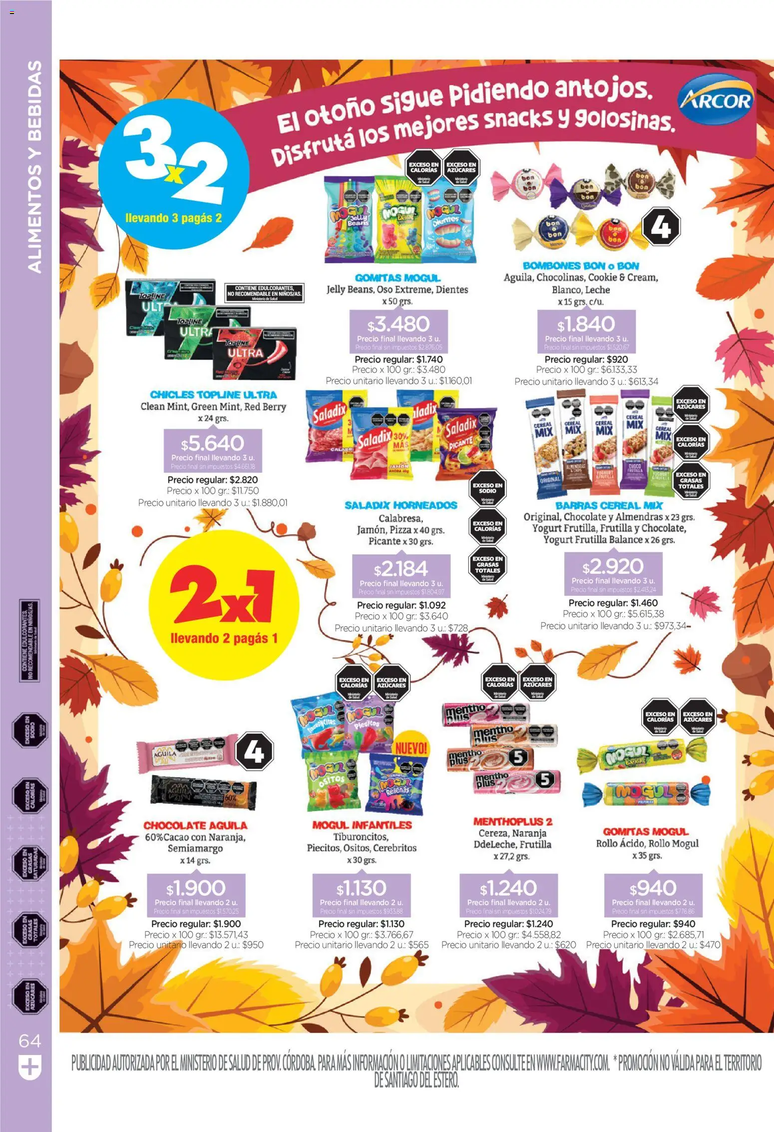 Farmacity catálogo │ válido desde el 30.04.2026 | Página: 64 | Productos: Gomitas, Sal, Leche, Pizza