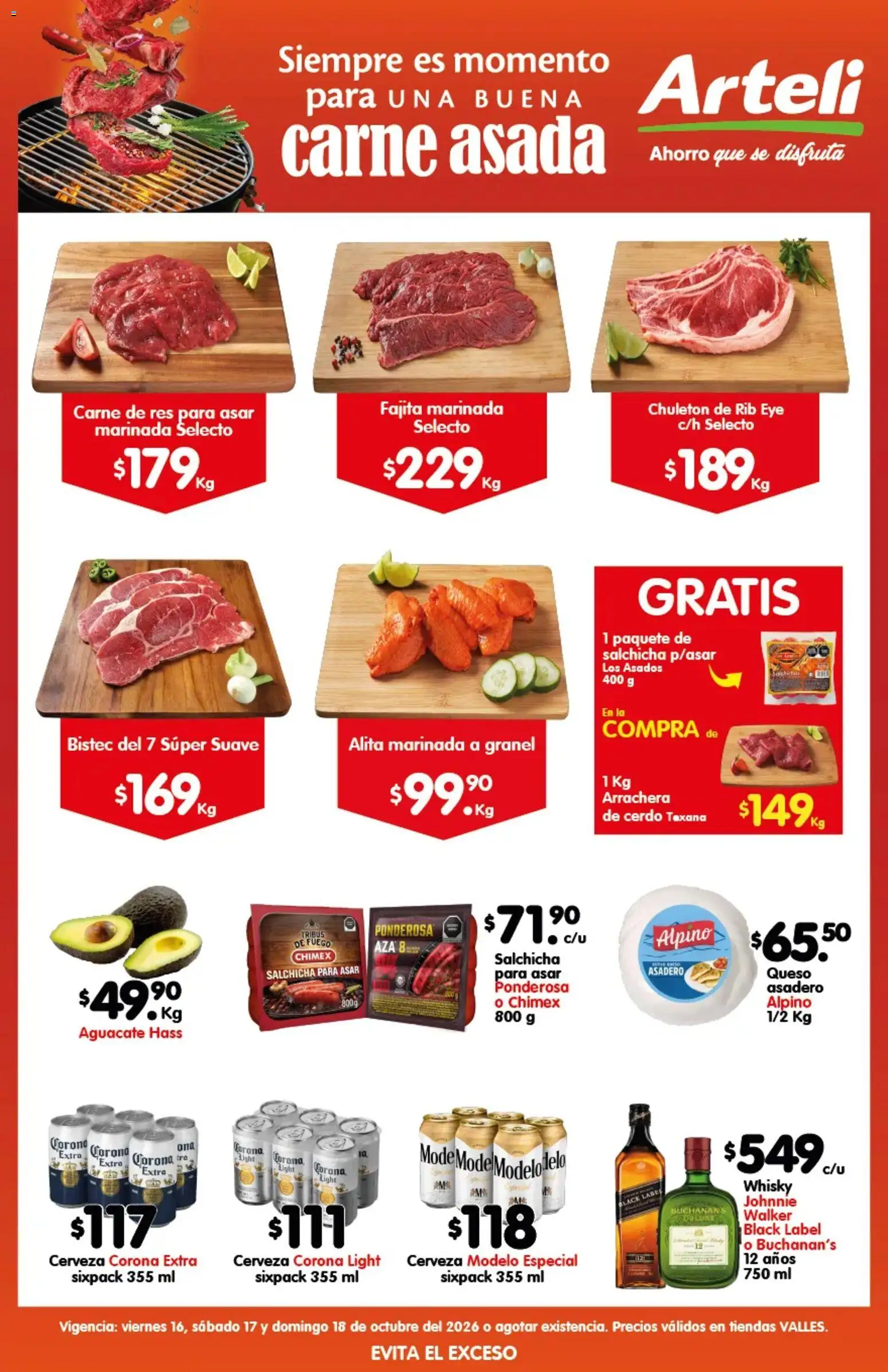 Nuevas ofertas de Arteli válidas en toda la República Mexicana desde el 16/10/2026. ¡Encuentra las mejores ofertas en Arteli folleto Carne Valles! | Página: 1
