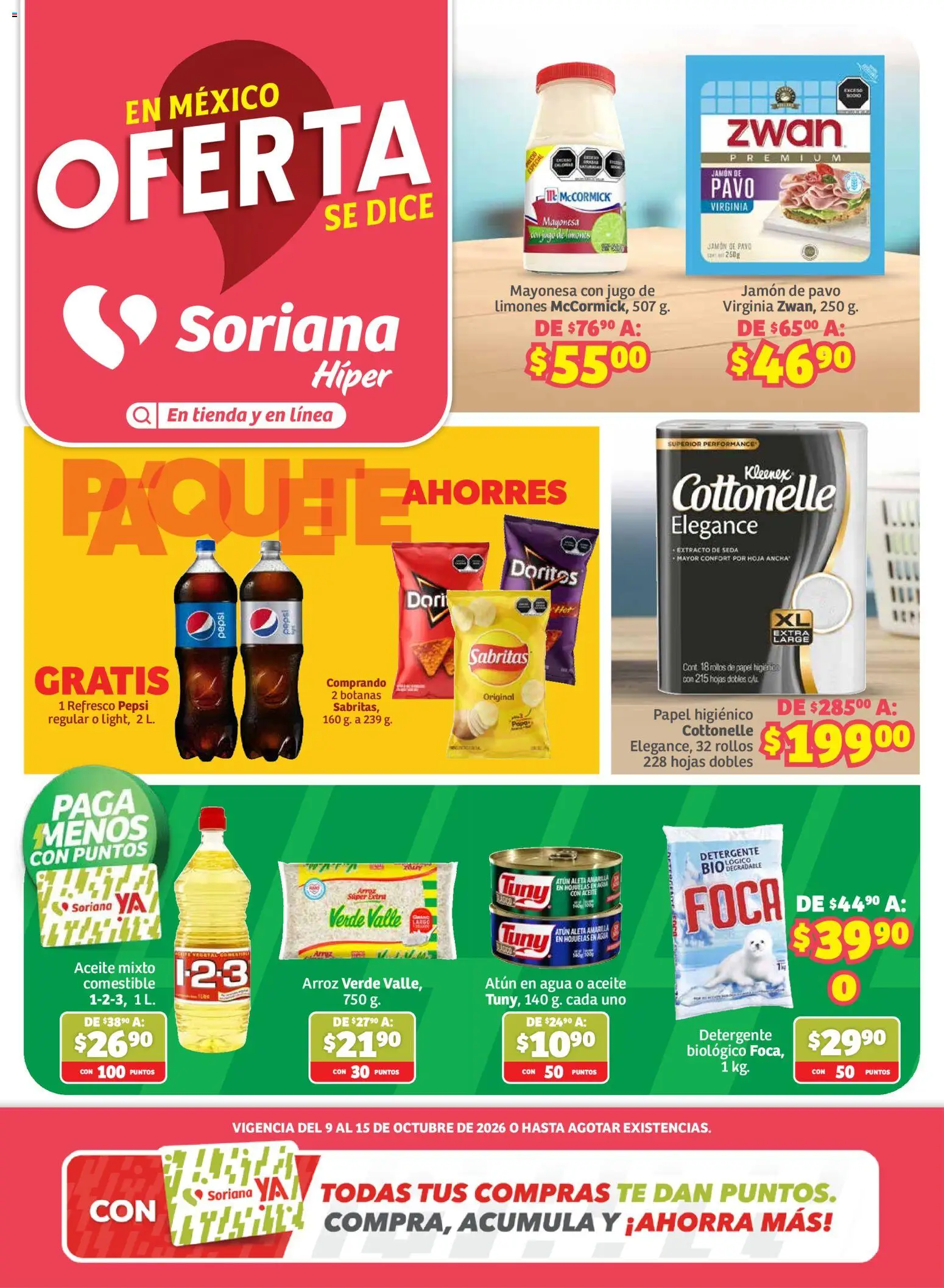 Nuevas ofertas de Soriana válidas en toda la República Mexicana desde el 09/10/2026. ¡Encuentra las mejores ofertas en Soriana folleto En México Oferta se dice Soriana! | Página: 1