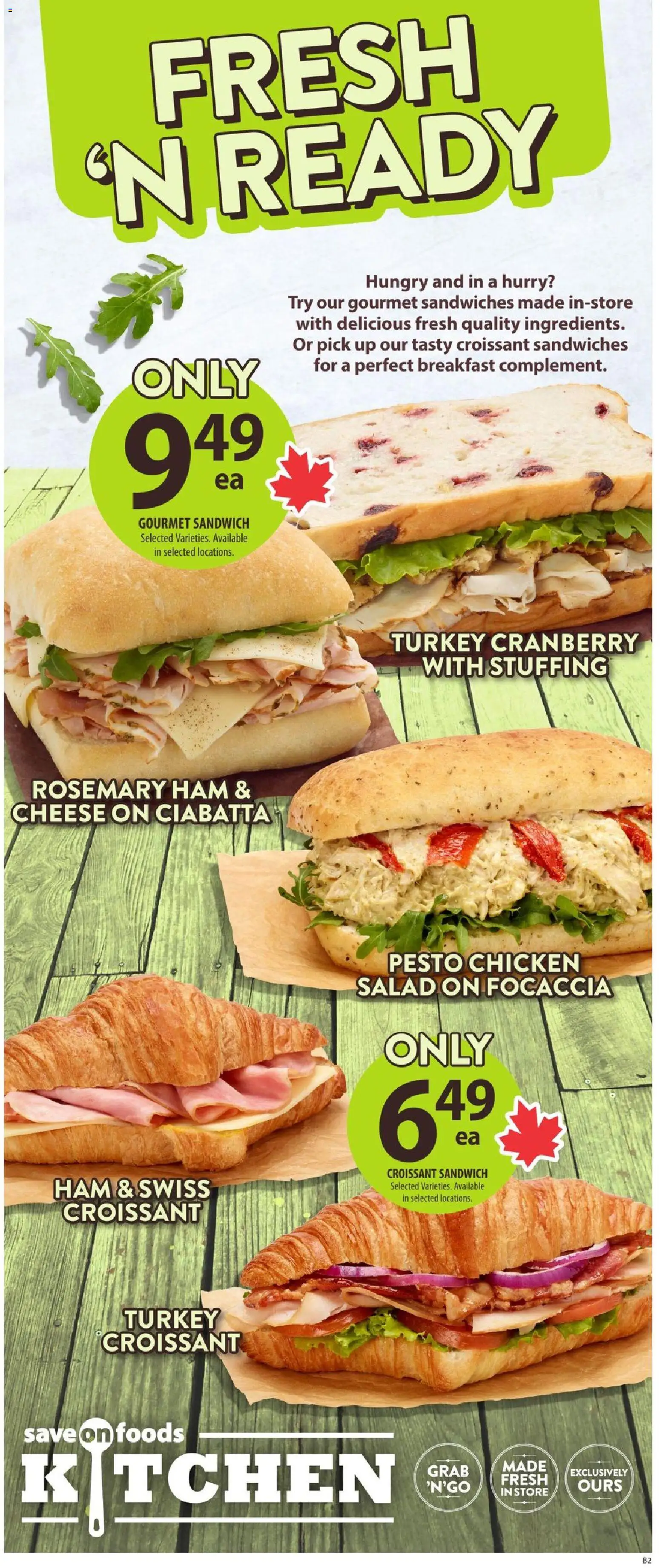 Save on foods flyer valid from Aug 20, 2026 | Page: 12 | Products: Salad, Turkey, Pesto, Ham