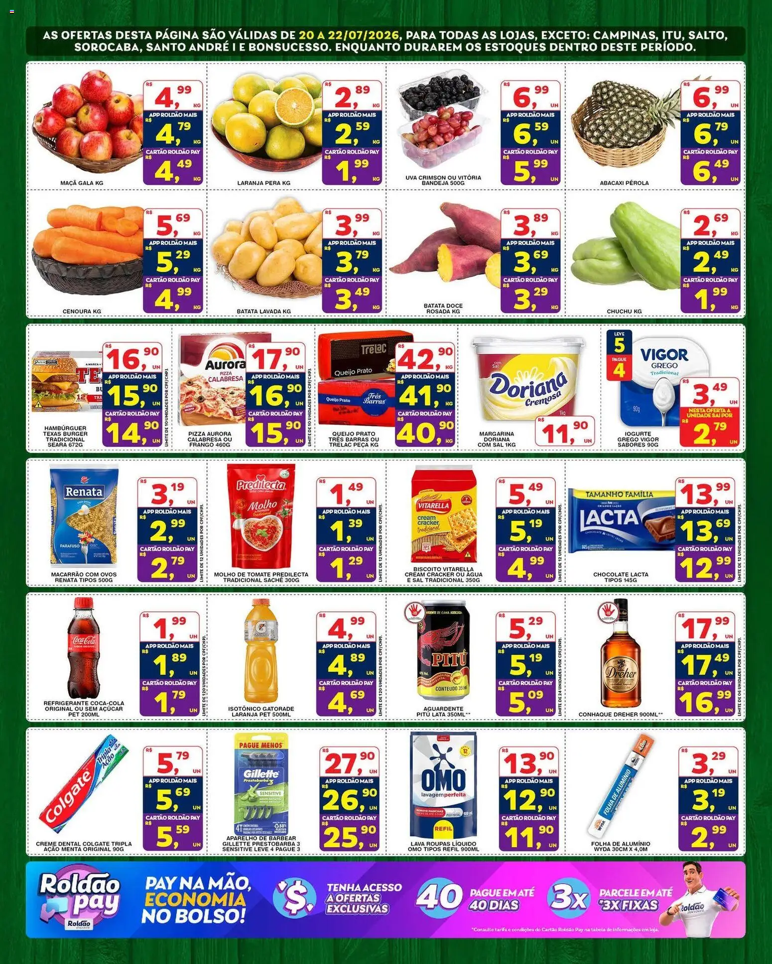 Roldão Folheto - válido de 20/07/2026 | Página: 2 | Produtos: Conhaque, Ovos, Refrigerante, Cream cracker