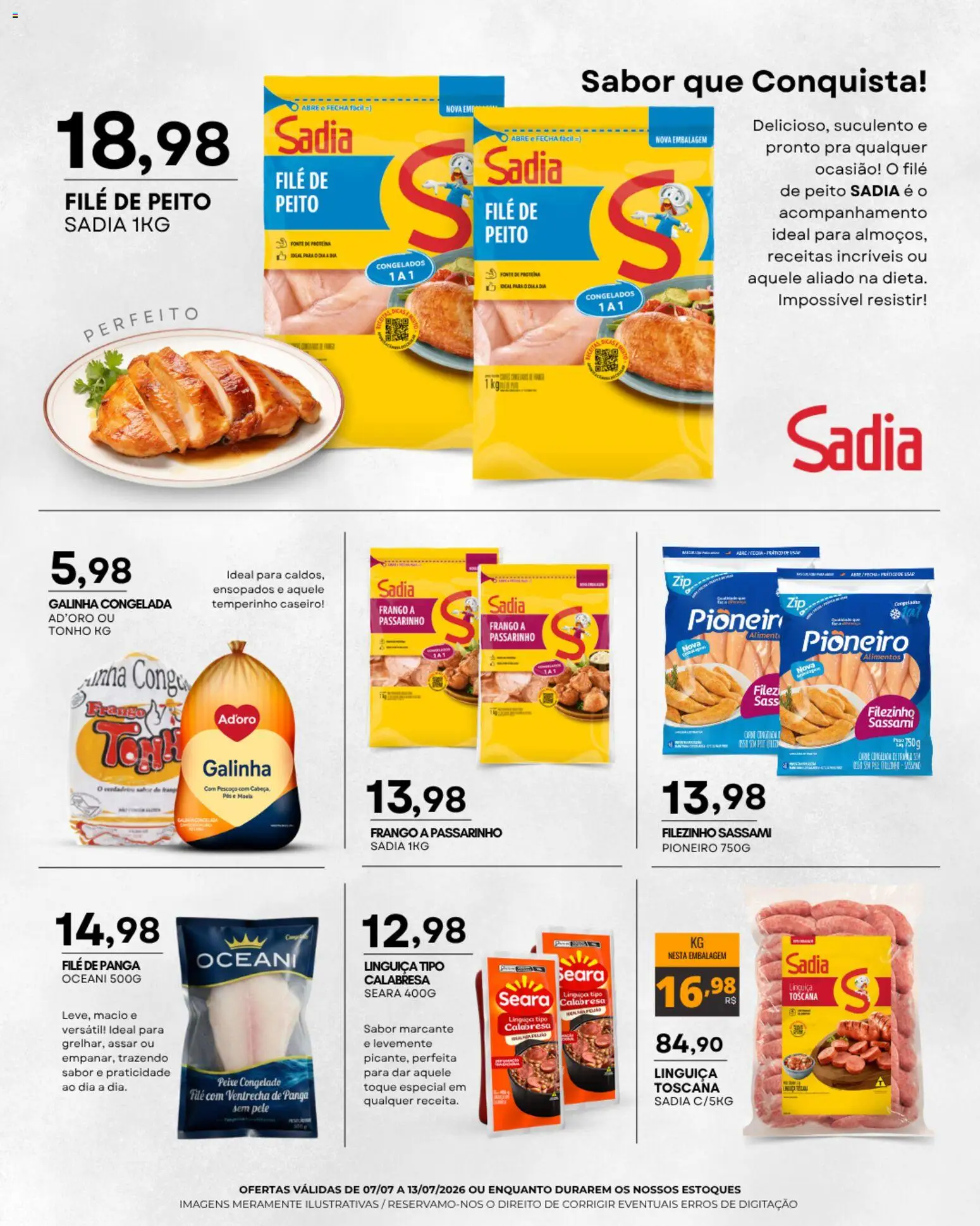 Mercadão Atacadista Folheto - válido de 07/07/2026 | Página: 2 | Produtos: Linguiça, Moela, Peixe, Frango